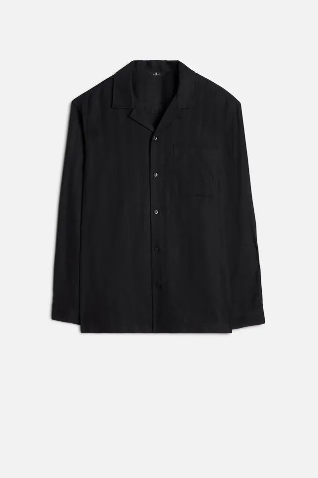 7-for-all-mankind-linen-blend-camp-shirt-black-langarm image 1