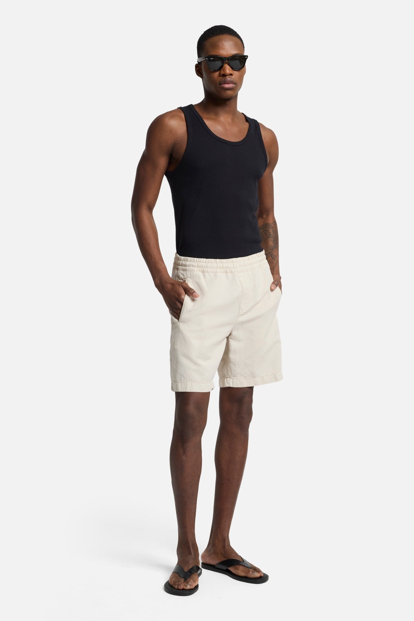 7-for-all-mankind-linen-blend-jogger-short-bone-herren-shorts image 2