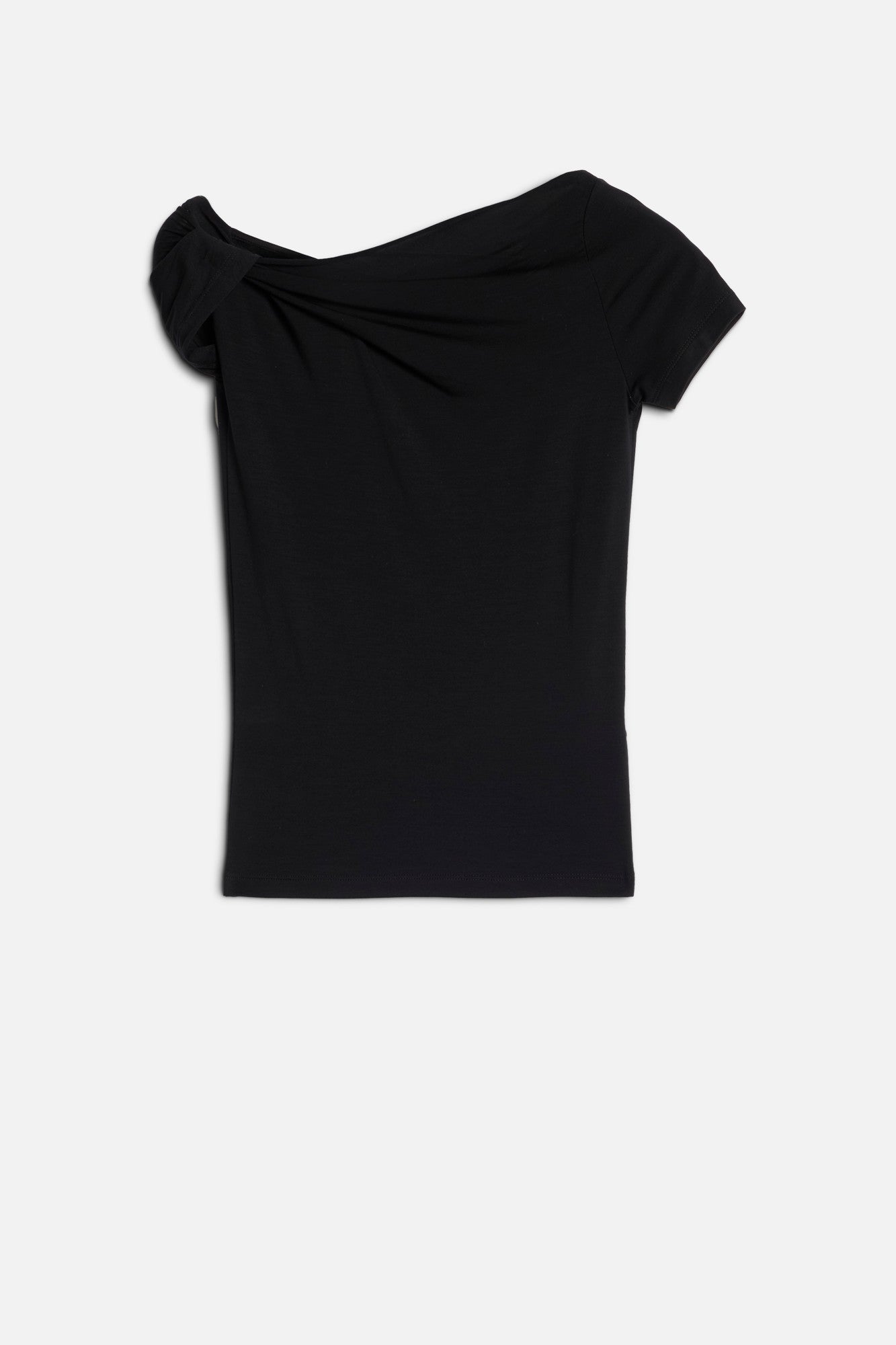 7-for-all-mankind-twisted-shoulder-tee-lyocell-black-damen-top image 1