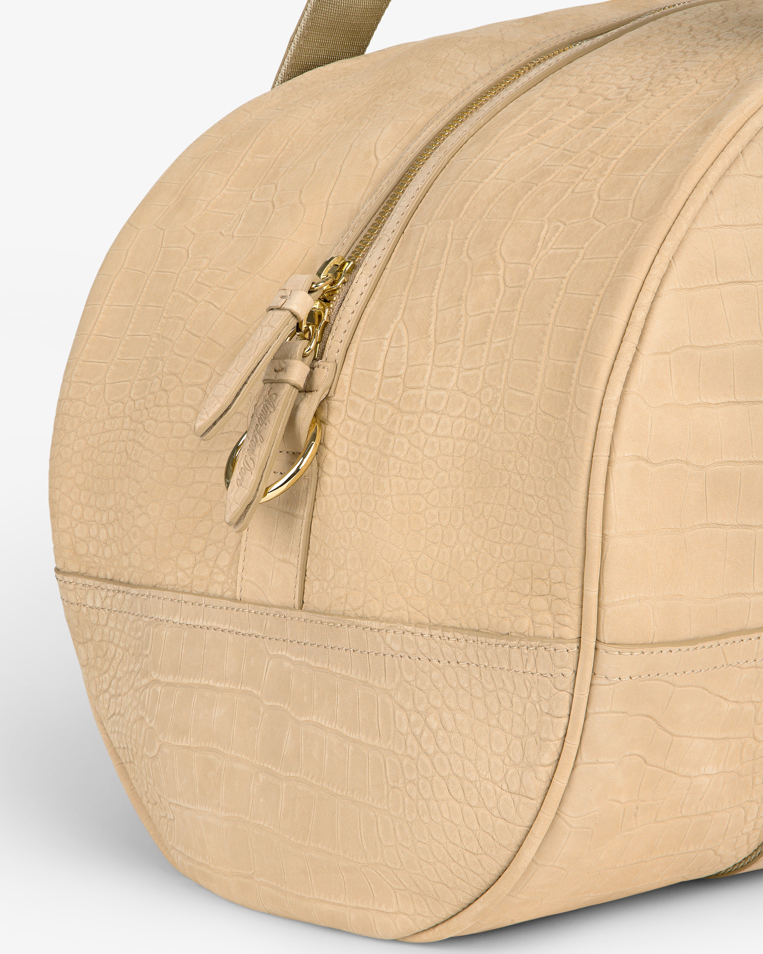 aim-leon-dore-croc-embossed-nubuck-duffle-tan-weekender image 5