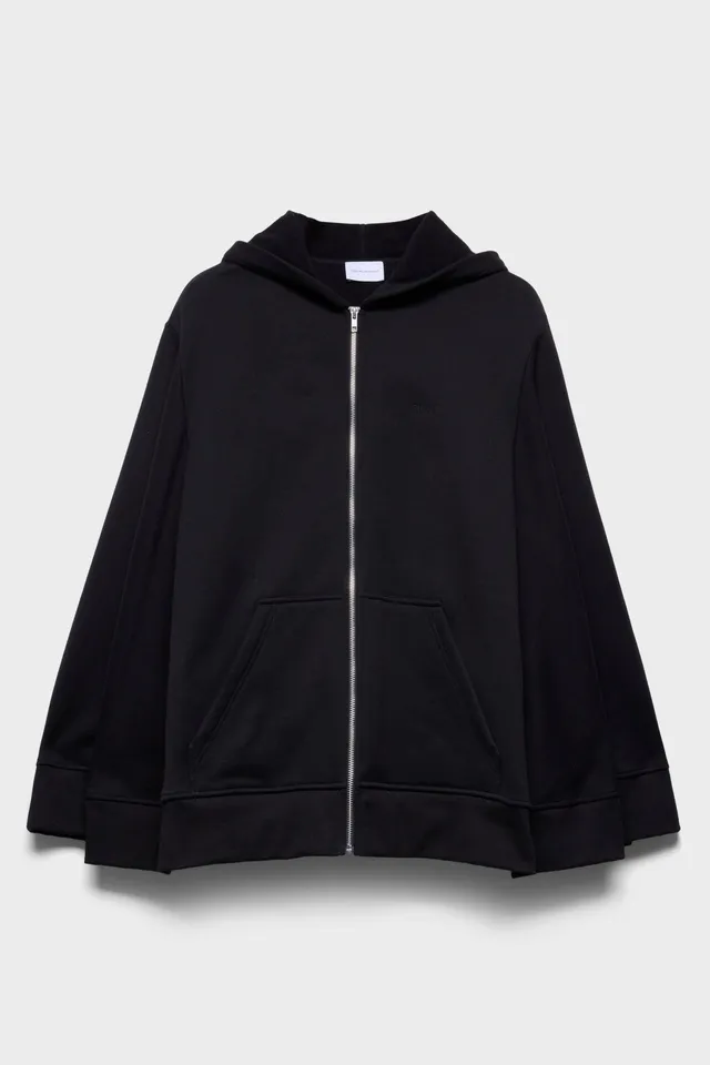 7-for-all-mankind-oversize-zip-hoodie-kapuzenjacke-in-black image 1