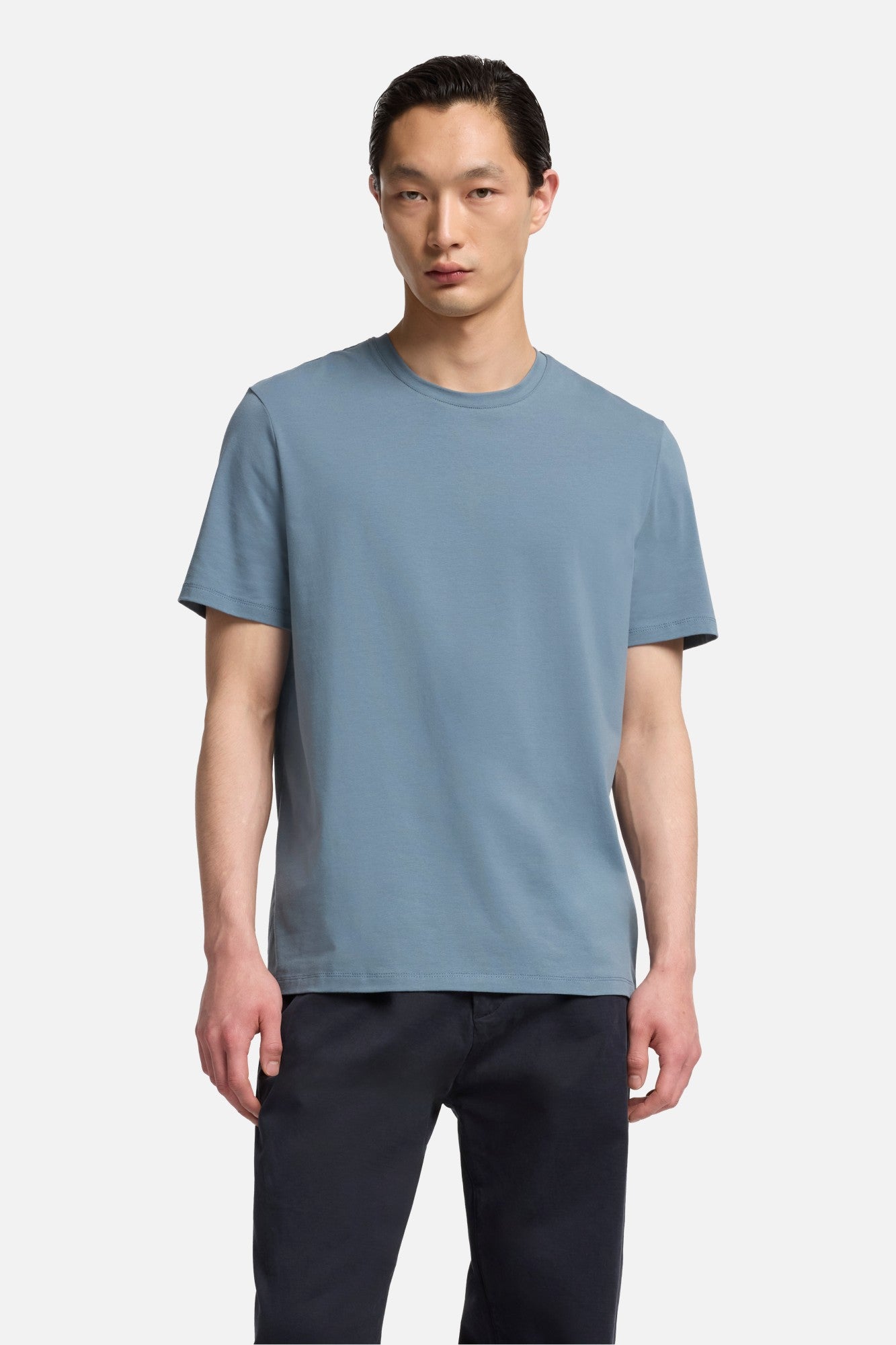 7-for-all-mankind-luxe-performance-t-shirt-herren-crew-neck-titan-blau image 3
