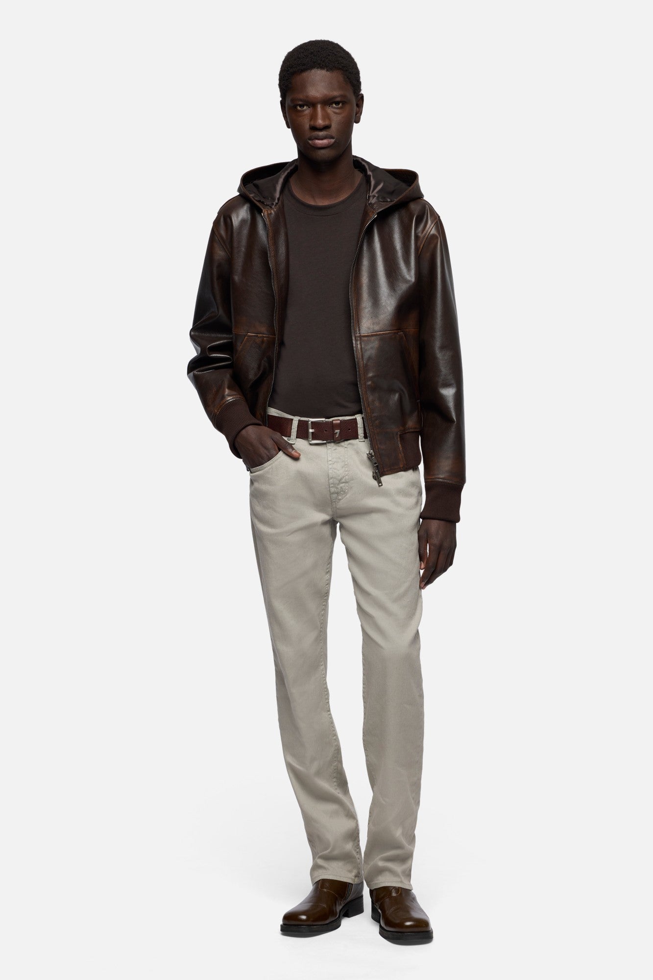 7-for-all-mankind-crewneck-tee-herren-t-shirt-lyocell-espresso image 2