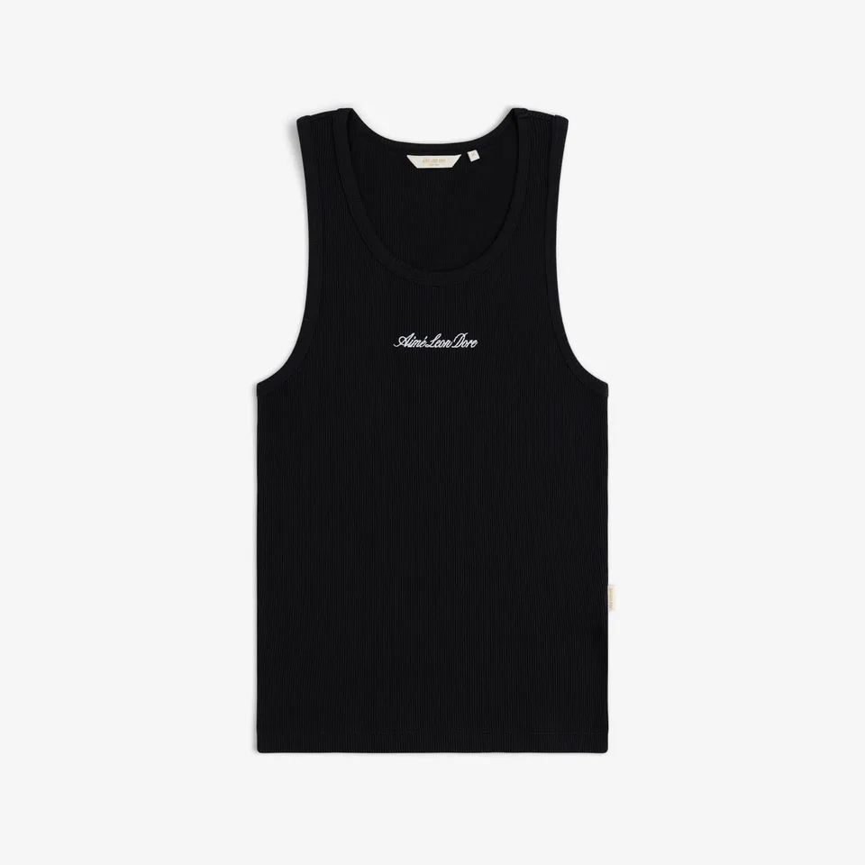 aim-leon-dore-embroidered-logo-tank-top-schwarz image 1
