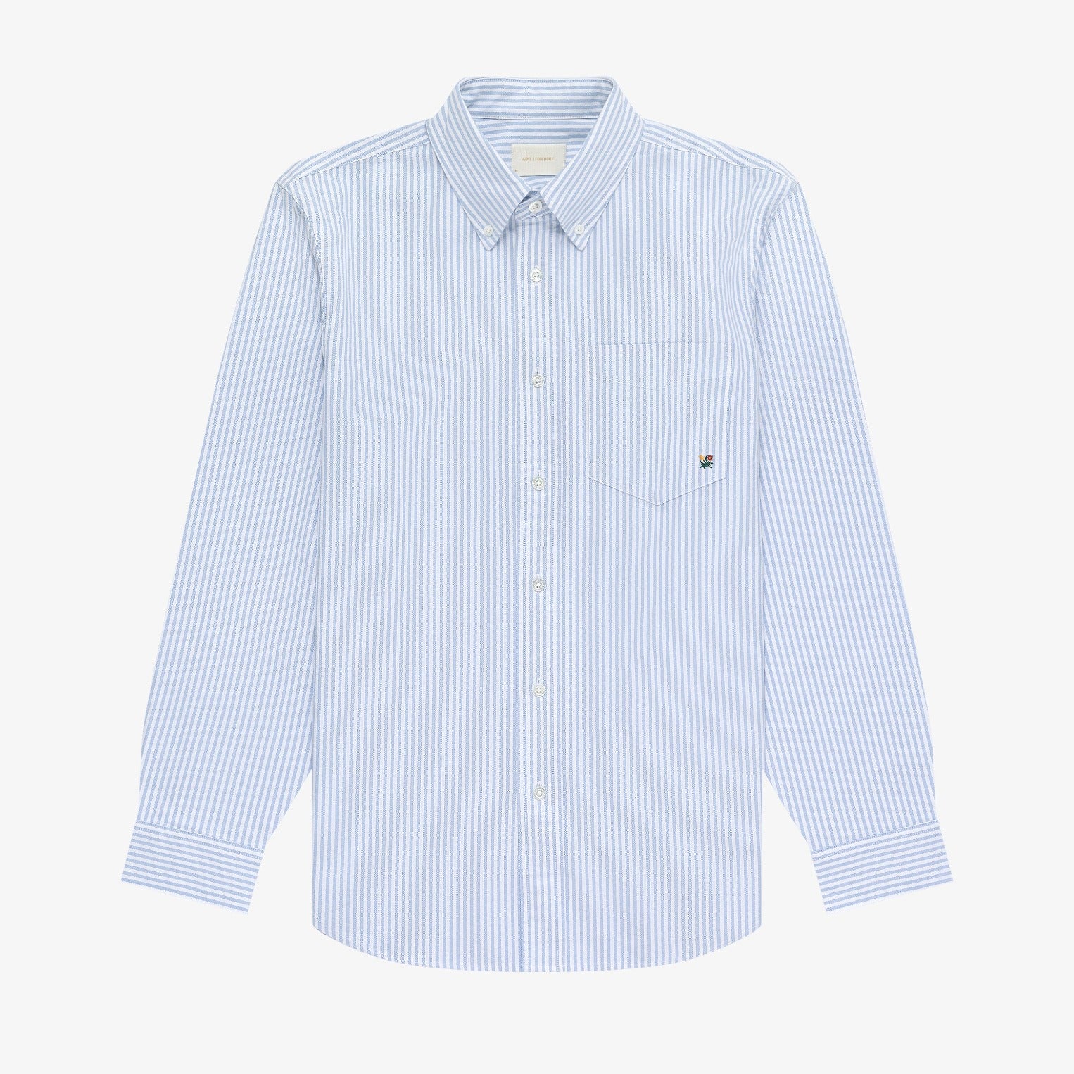 aim-leon-dore-striped-crest-oxford-hemd-blau-weiss image 1