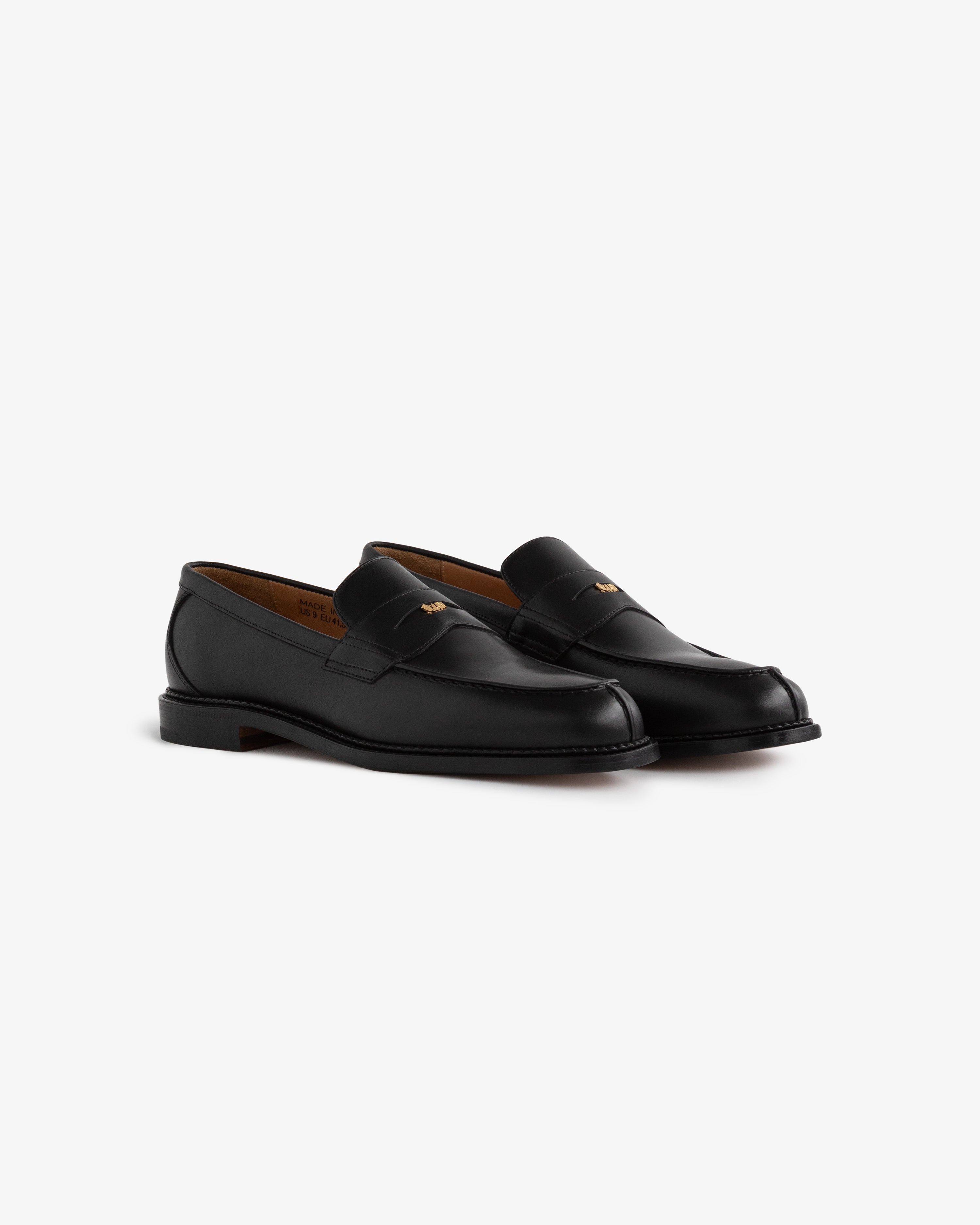 aim-leon-dore-queens-crest-loafer-black-penny-loafer-aus-vollleder image 2