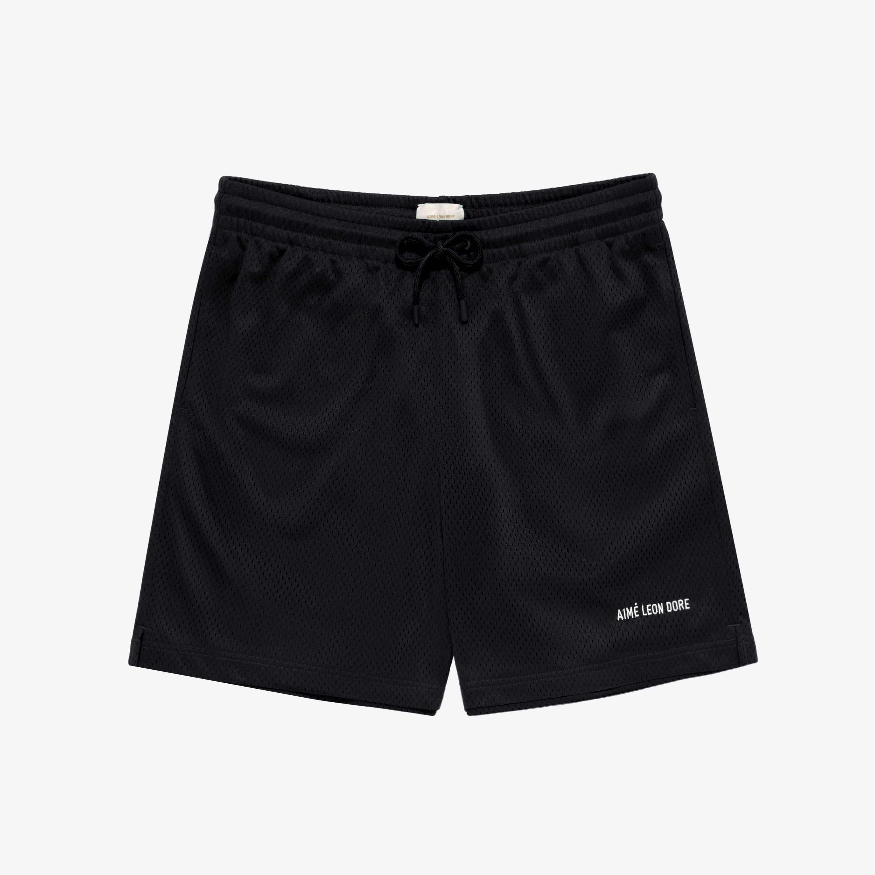 aim-leon-dore-logo-gym-short-mesh-shorts-schwarz image 1