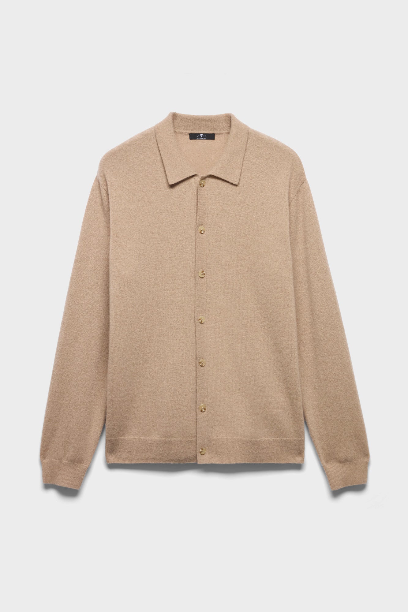 7-for-all-mankind-button-polo-cardigan-cashmere-oat image 1