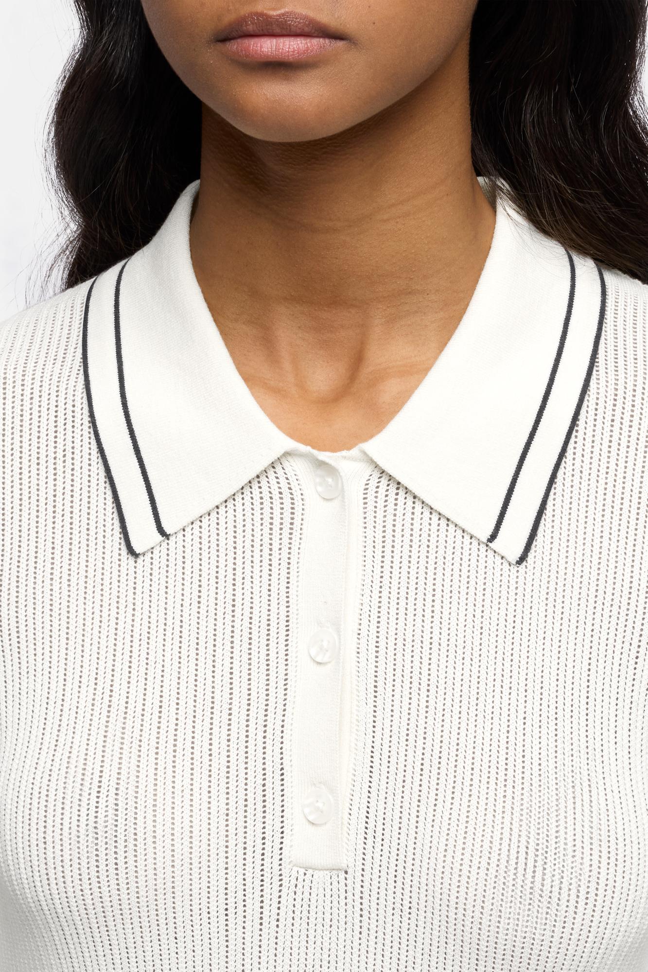 7-for-all-mankind-piped-collar-polo-damen-shirt-wei image 4