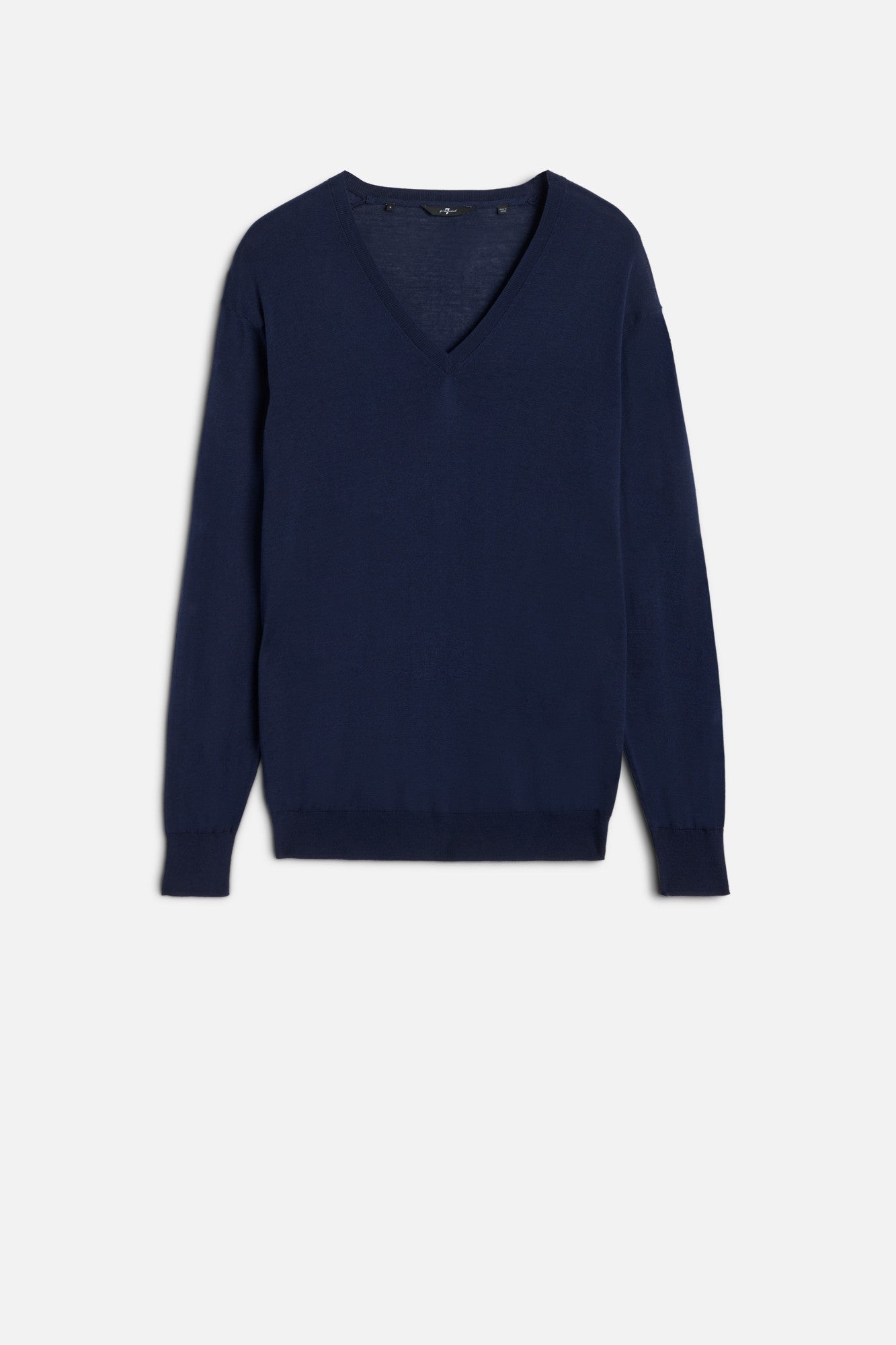 7-for-all-mankind-silk-blend-v-neck-pullover-navy image 1