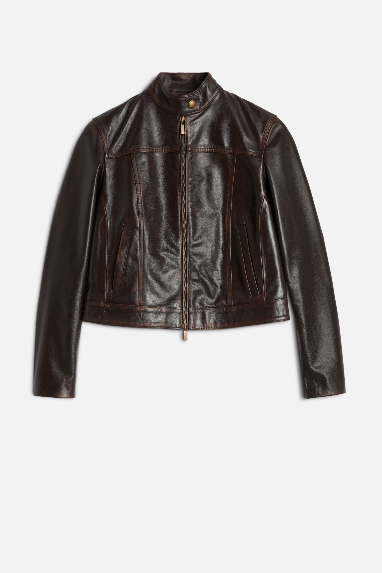 7-for-all-mankind-cropped-biker-jacket-leather-vintage-brown image 1