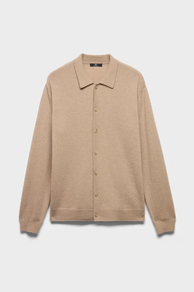 7-for-all-mankind-button-polo-cardigan-cashmere-oat image 1