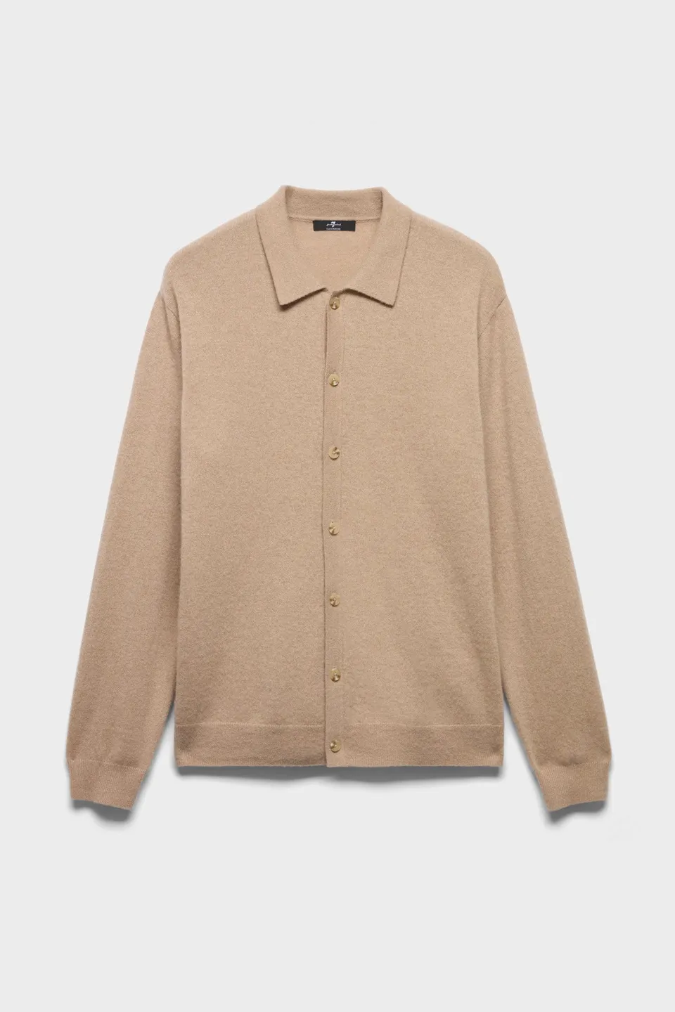 7-for-all-mankind-button-polo-cardigan-cashmere-oat image 1