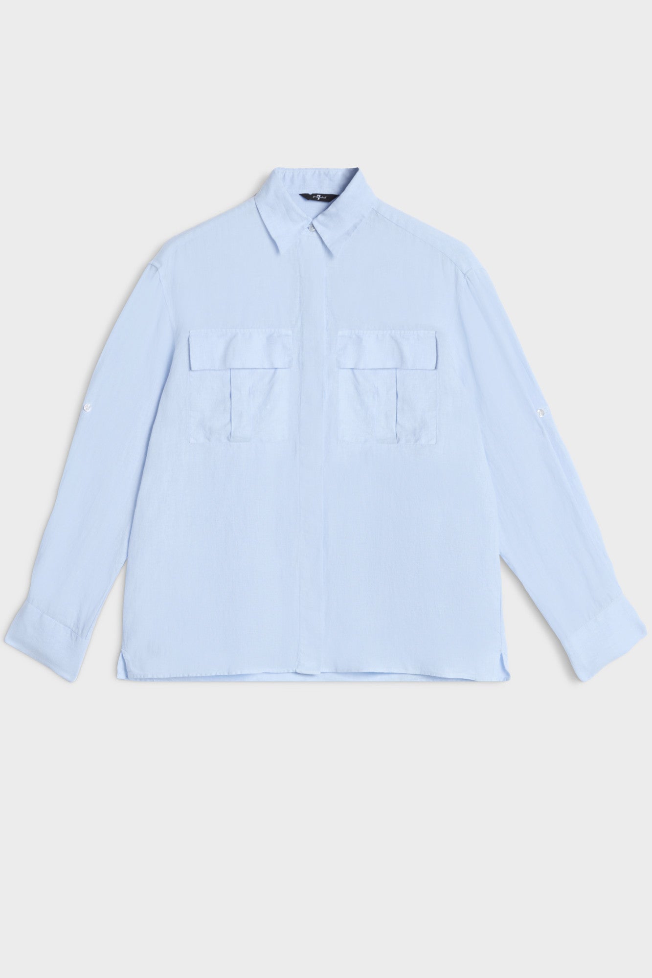 7-for-all-mankind-utility-hemdbluse-leinen-hellblau-damen image 1