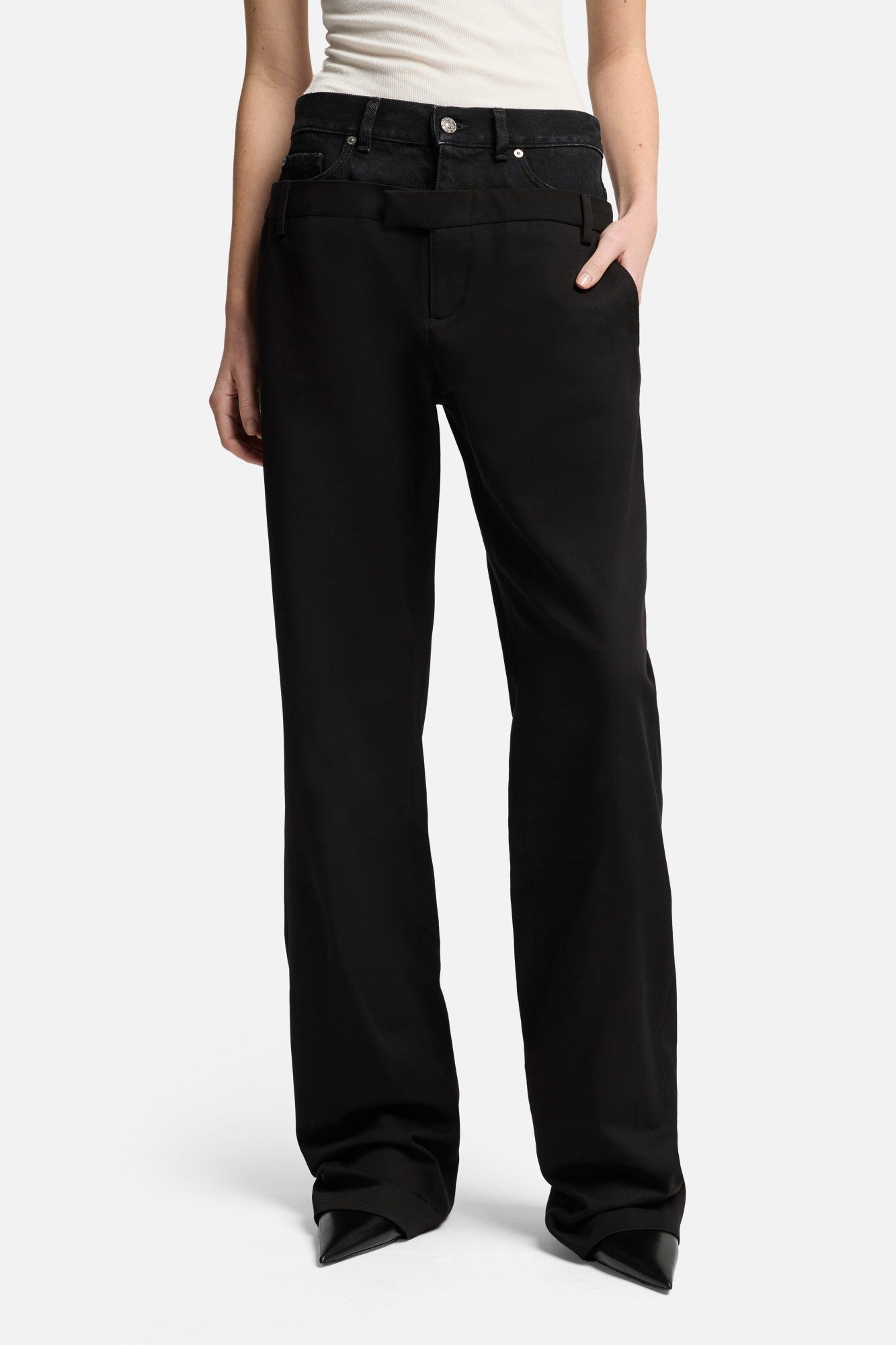 7-for-all-mankind-double-waist-trouser-in-black-hose image 3