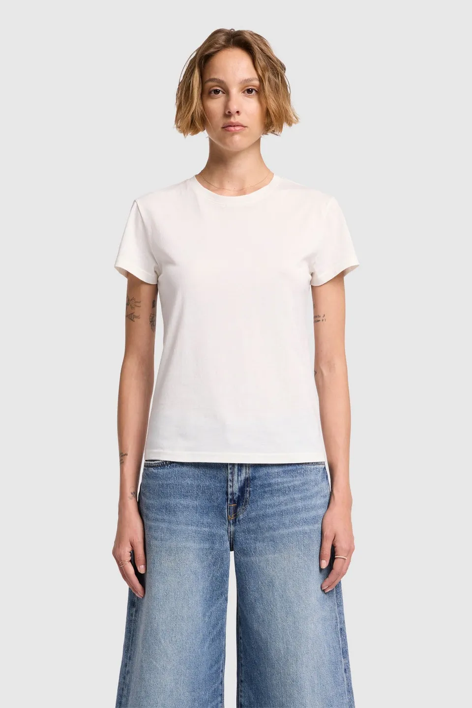 7-for-all-mankind-short-sleeve-basic-tee-white-damen-t-shirt image 1
