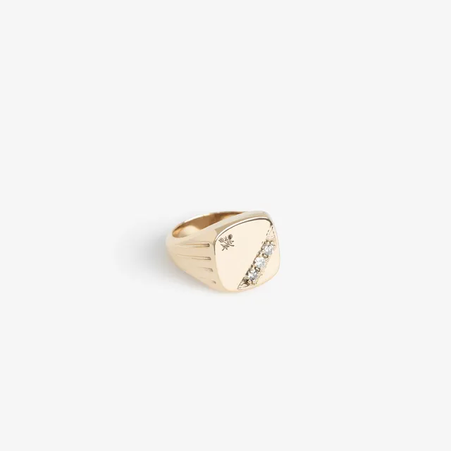aim-leon-dore-14kt-gold-diamond-signet-ring-siegelring image 1