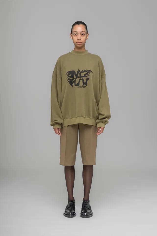 032c-no-fun-oversized-crewneck-gr-n image 1