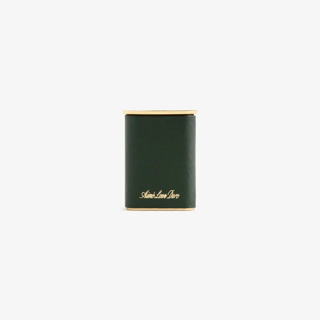 aim-leon-dore-queens-crest-leder-aschenbecher-gr-n-gold image 1