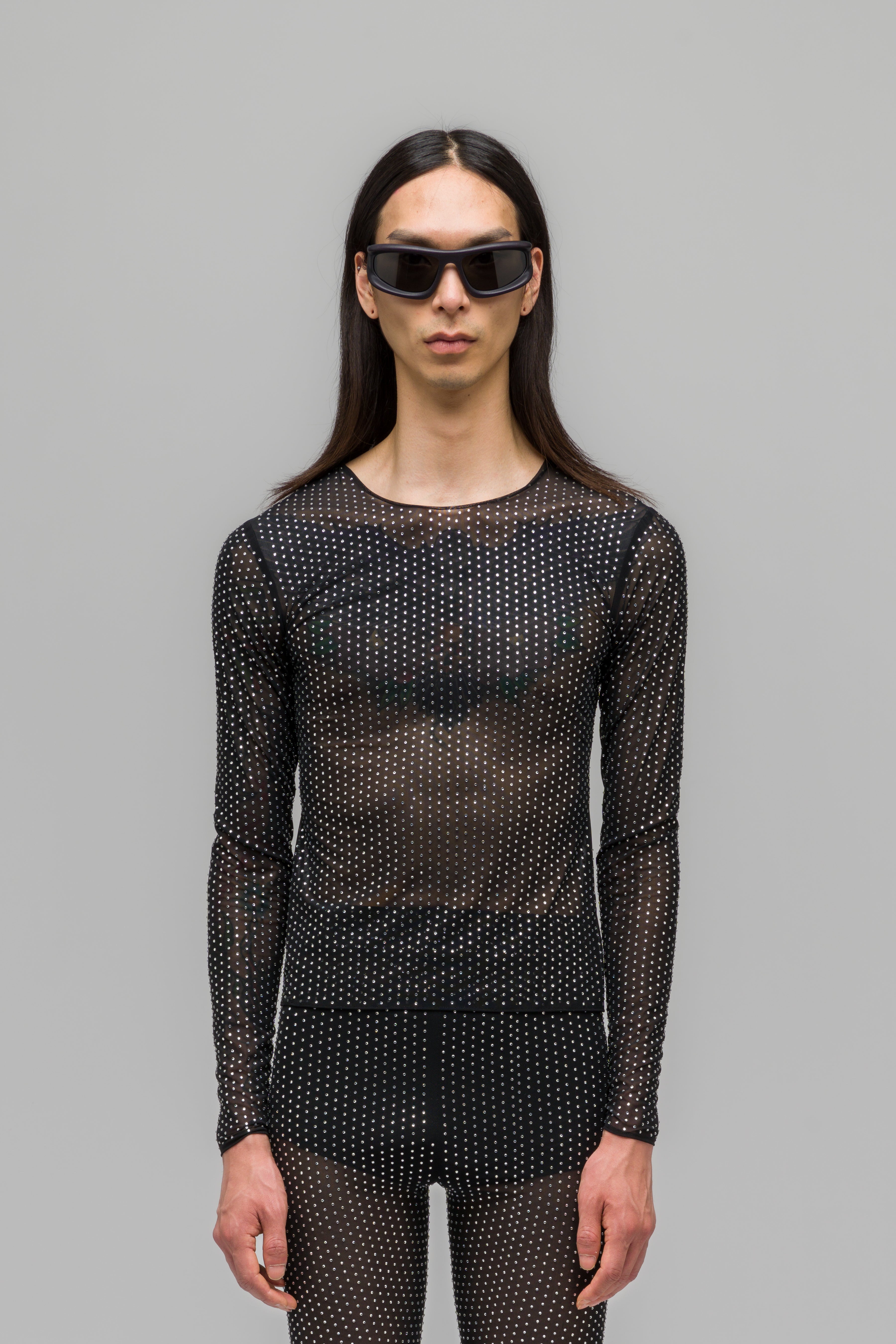 032c-luster-fitted-longsleeve-unisex-mesh-top-mit-strass image 5