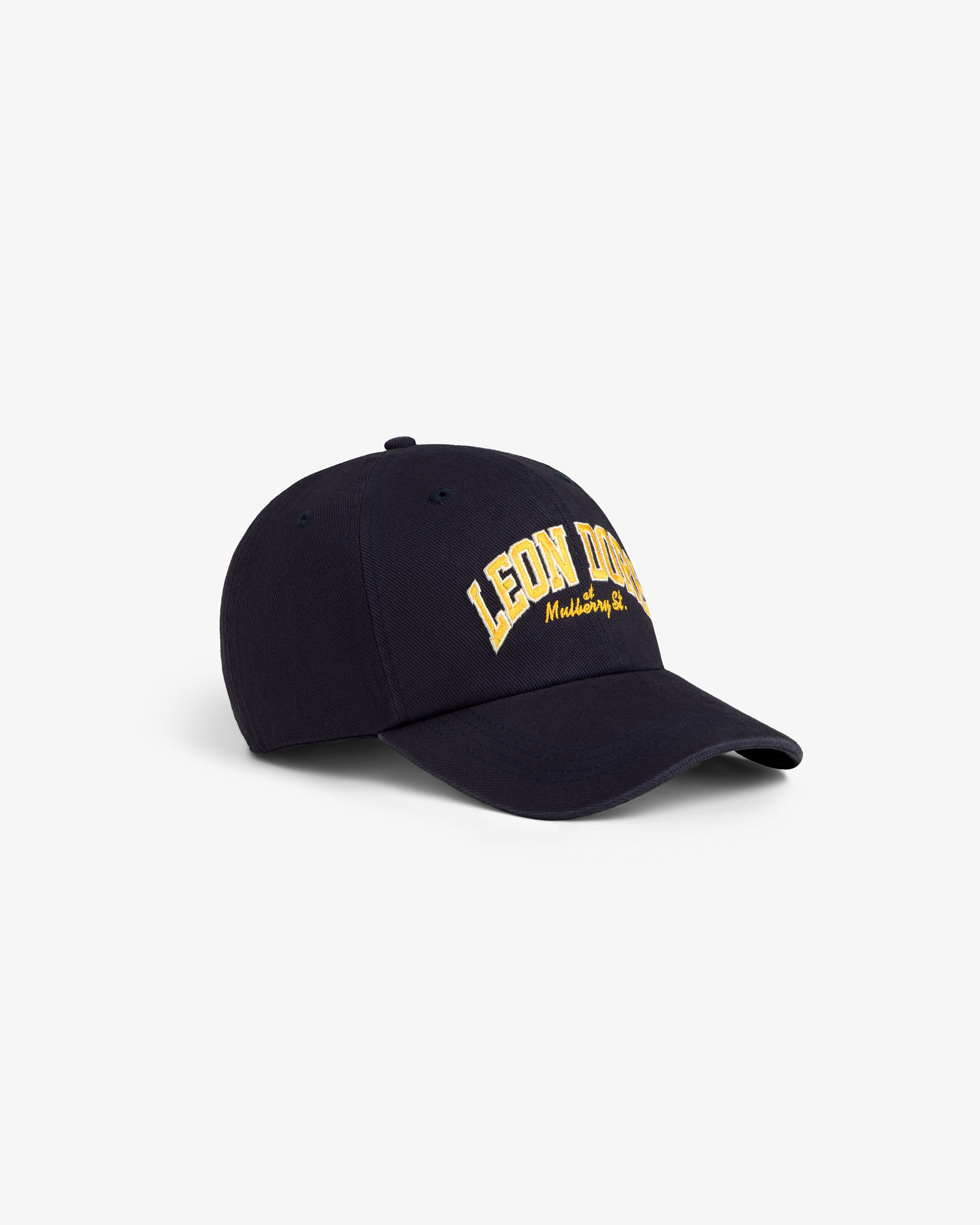 aim-leon-dore-mulberry-letterman-hat-navy-strapback image 3