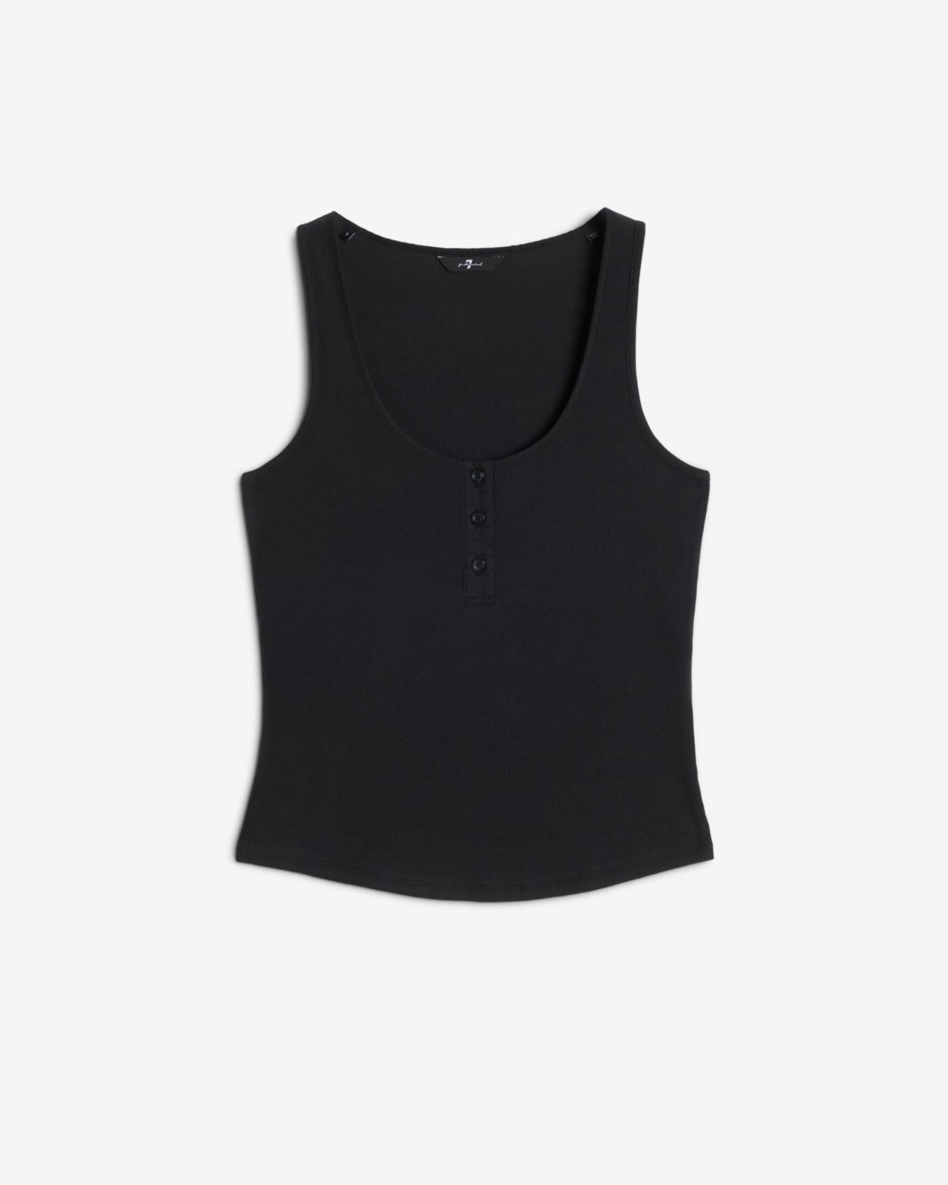 7-for-all-mankind-ribbed-henley-tank-black-damen-ripp-top image 1