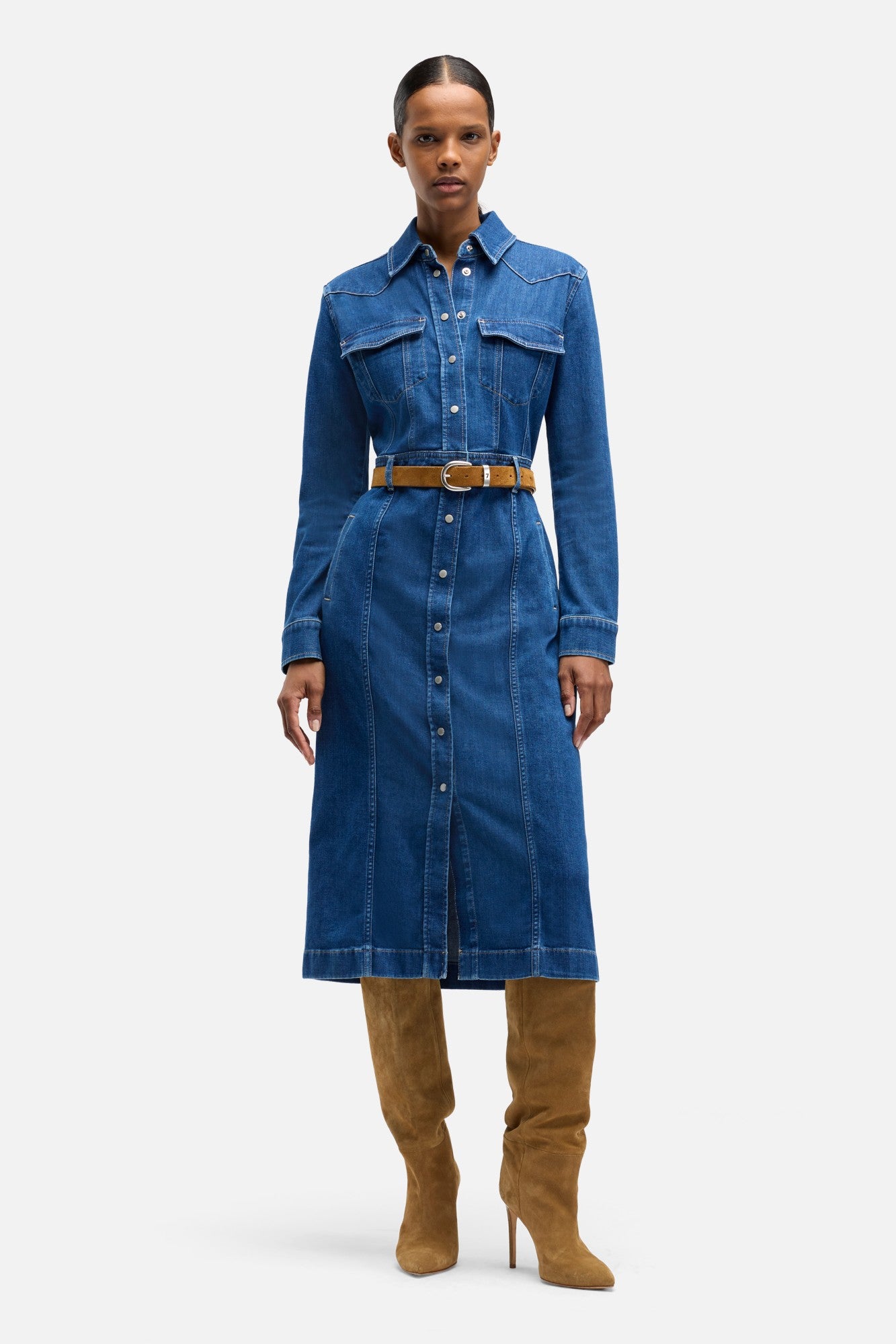 7-for-all-mankind-left-hand-luxe-dress-lolly-damen-jeanskleid-dark-wash image 2