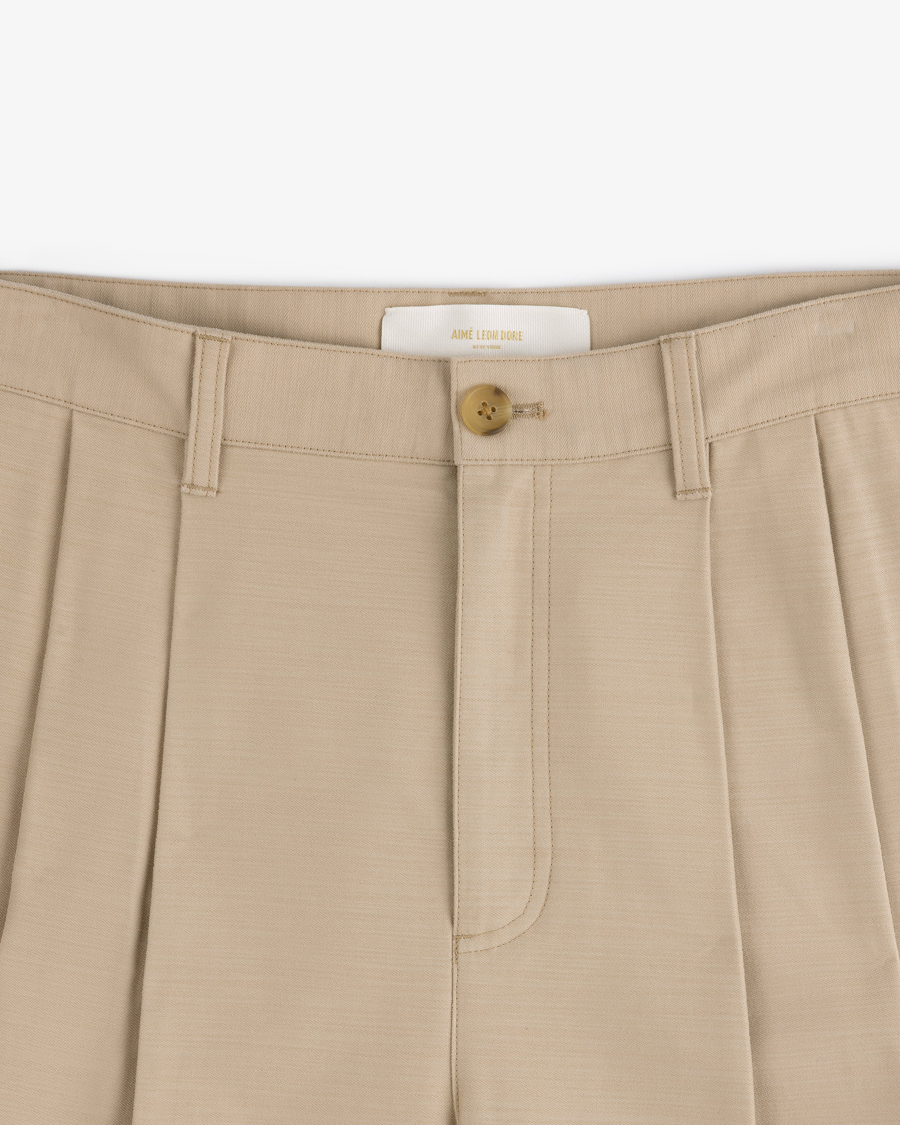 aim-leon-dore-double-pleated-pant-plissee-hose-beige-aus-baumwollsatin image 4