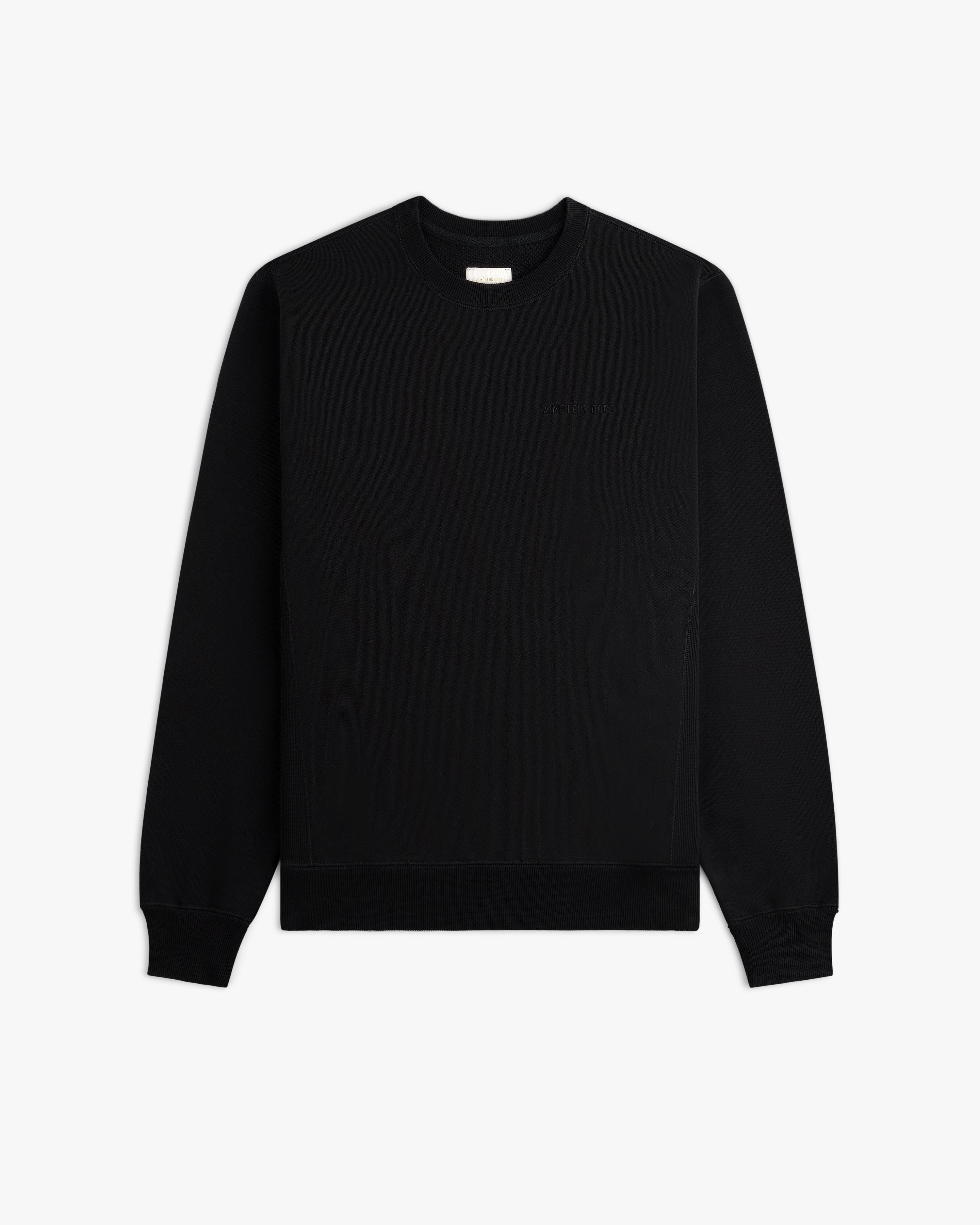 aim-leon-dore-tonal-logo-crewneck-sweatshirt-schwarz image 2