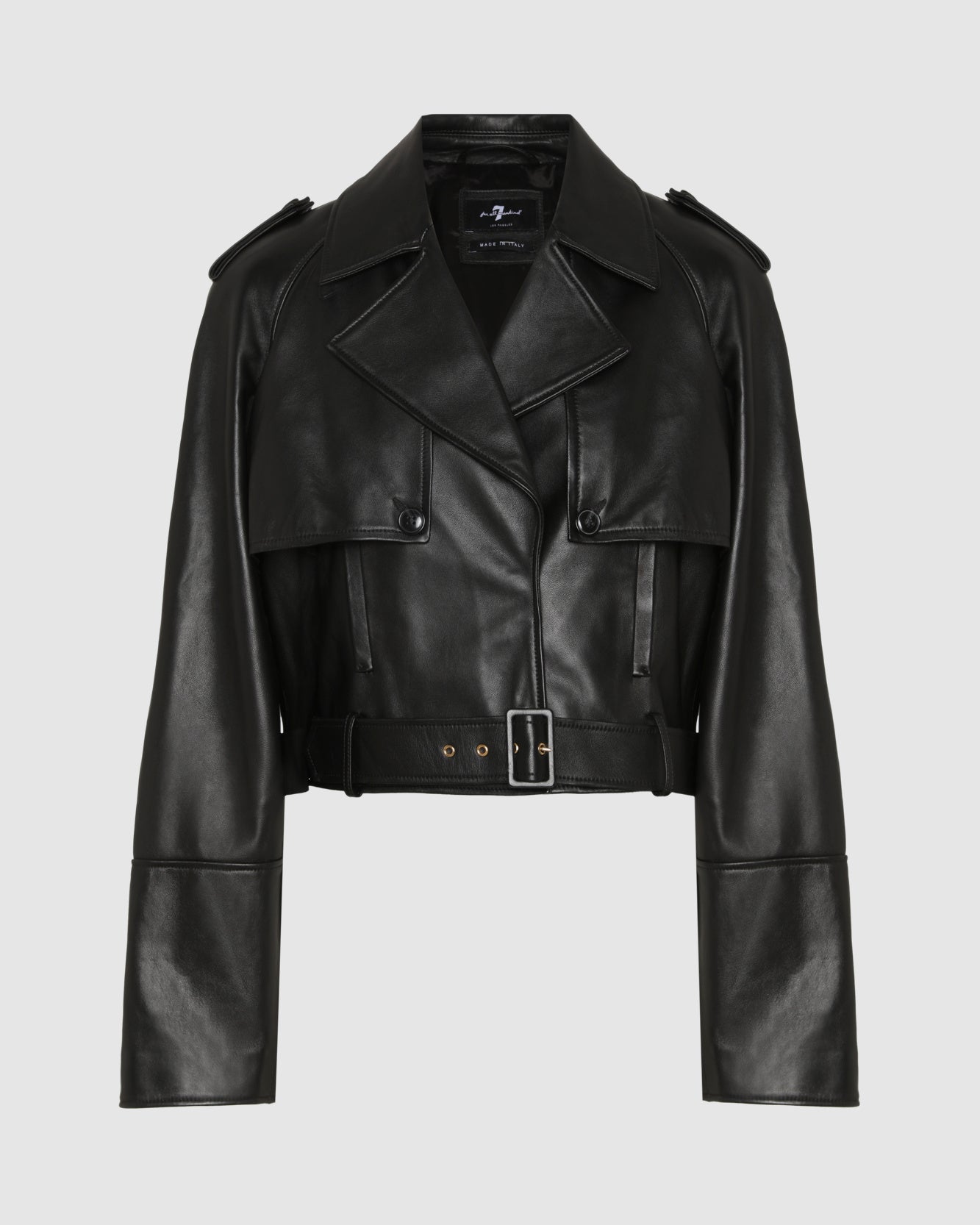 7-for-all-mankind-crop-bikerjacke-lederjacke-in-schwarz image 8