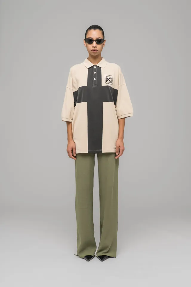 032c-fainting-cross-oversized-polo-shirt-stone-washed image 1