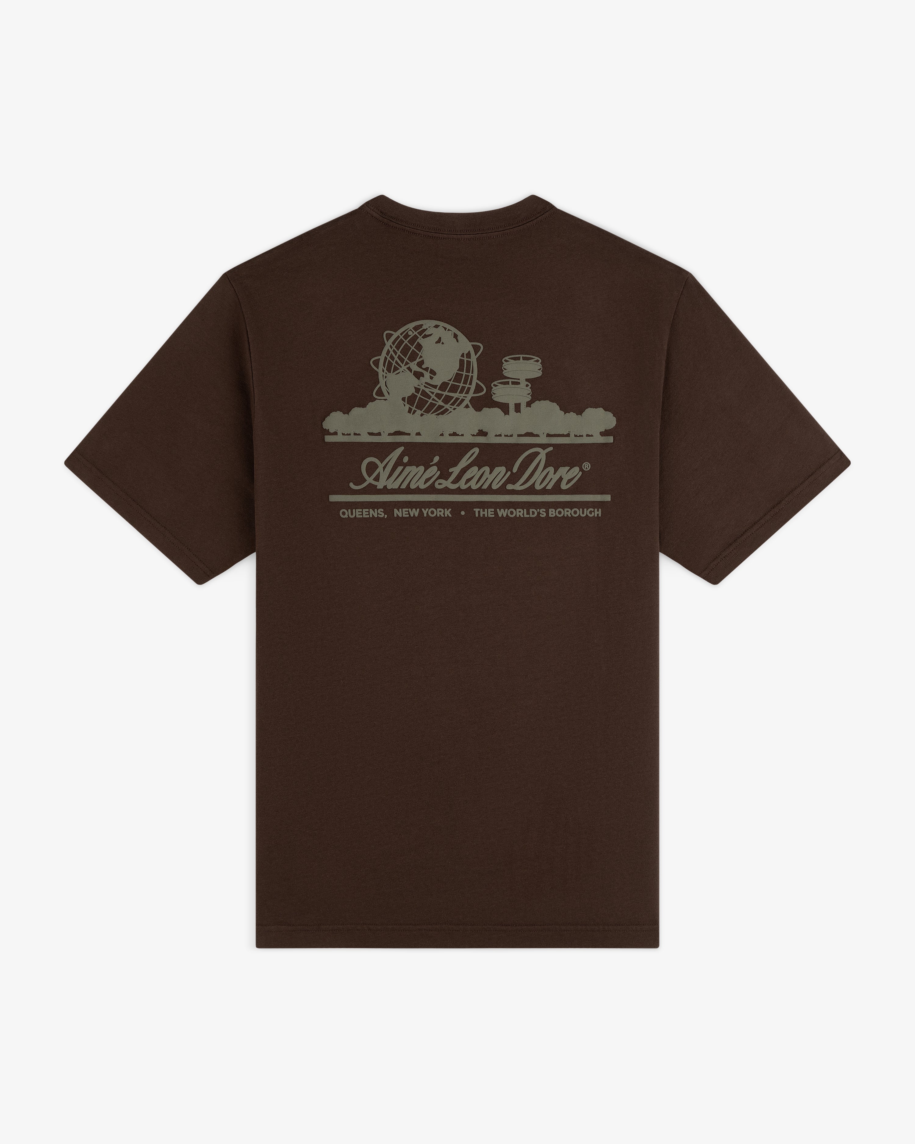 aim-leon-dore-unisphere-tee-regular-fit-t-shirt-braun image 2