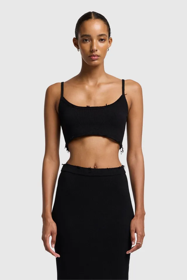 7-for-all-mankind-cropped-tank-cotton-black-top image 1