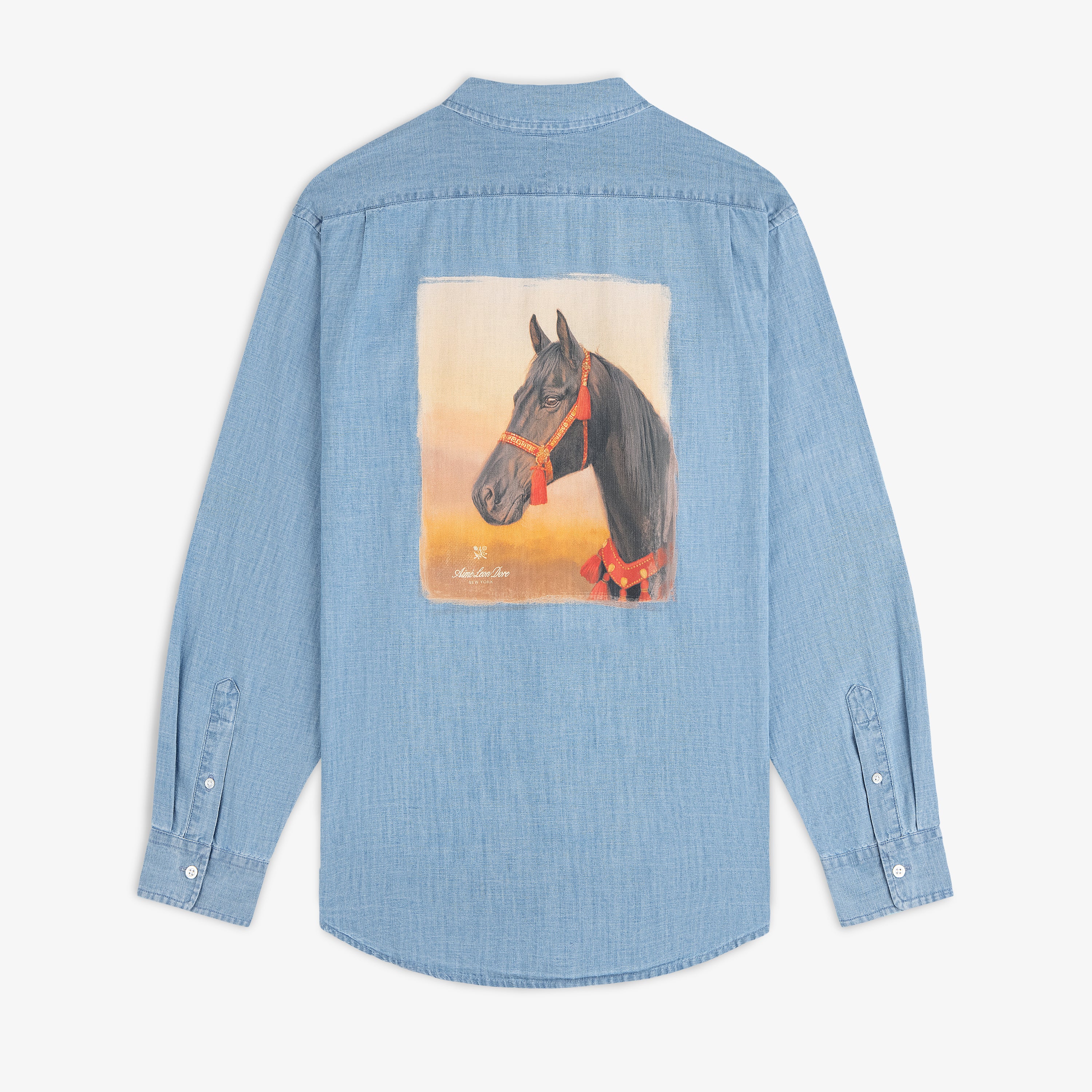 aim-leon-dore-bayard-chambray-shirt-light-wash-oversized-fit image 1