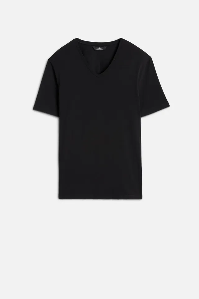 7-for-all-mankind-luxe-performance-v-neck-t-shirt-black-herren image 1