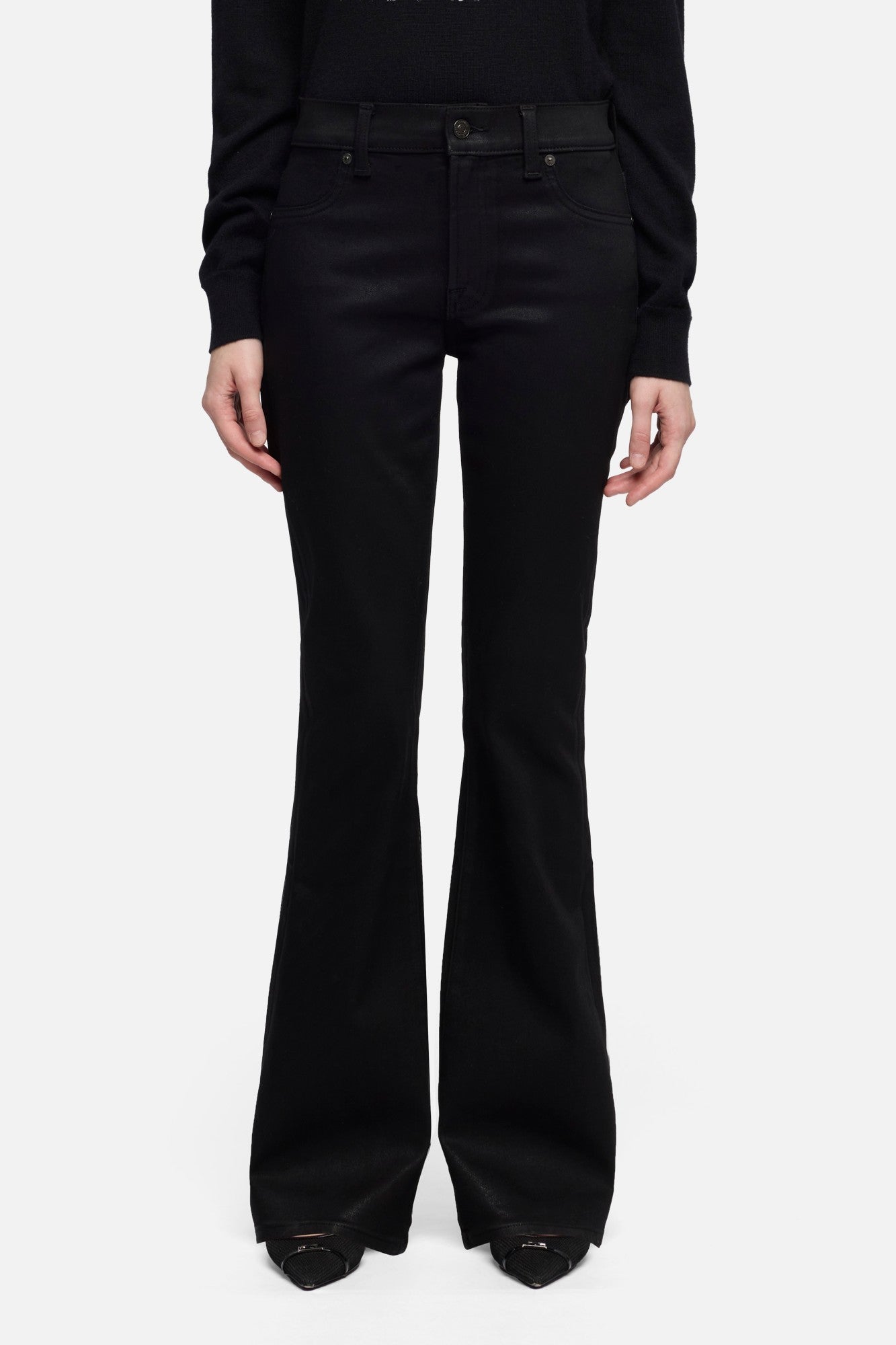 7-for-all-mankind-tailorless-coated-bootcut-black-jeans image 3