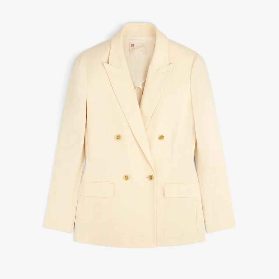 aim-leon-dore-double-breasted-unconstructed-blazer-cream image 1