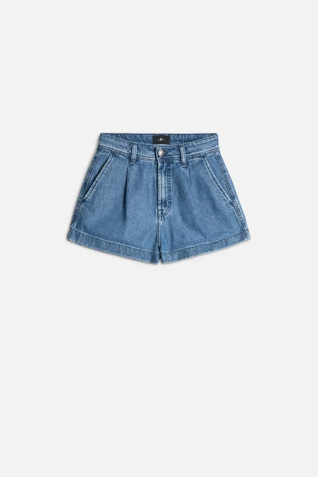 7-for-all-mankind-weightless-pleated-denim-shorts-damen-hilo image 1