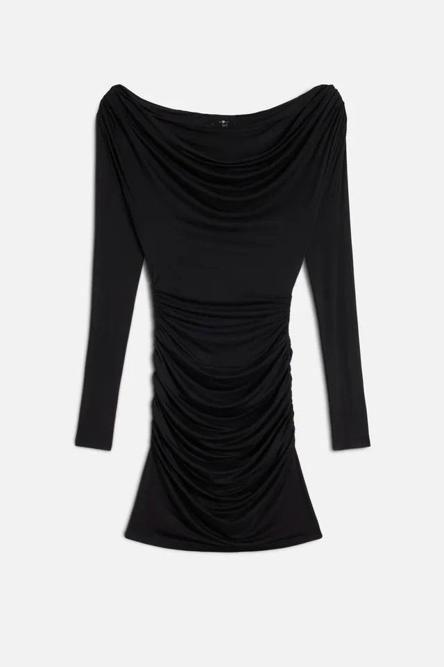 7-for-all-mankind-draped-dress-kleid-black image 1