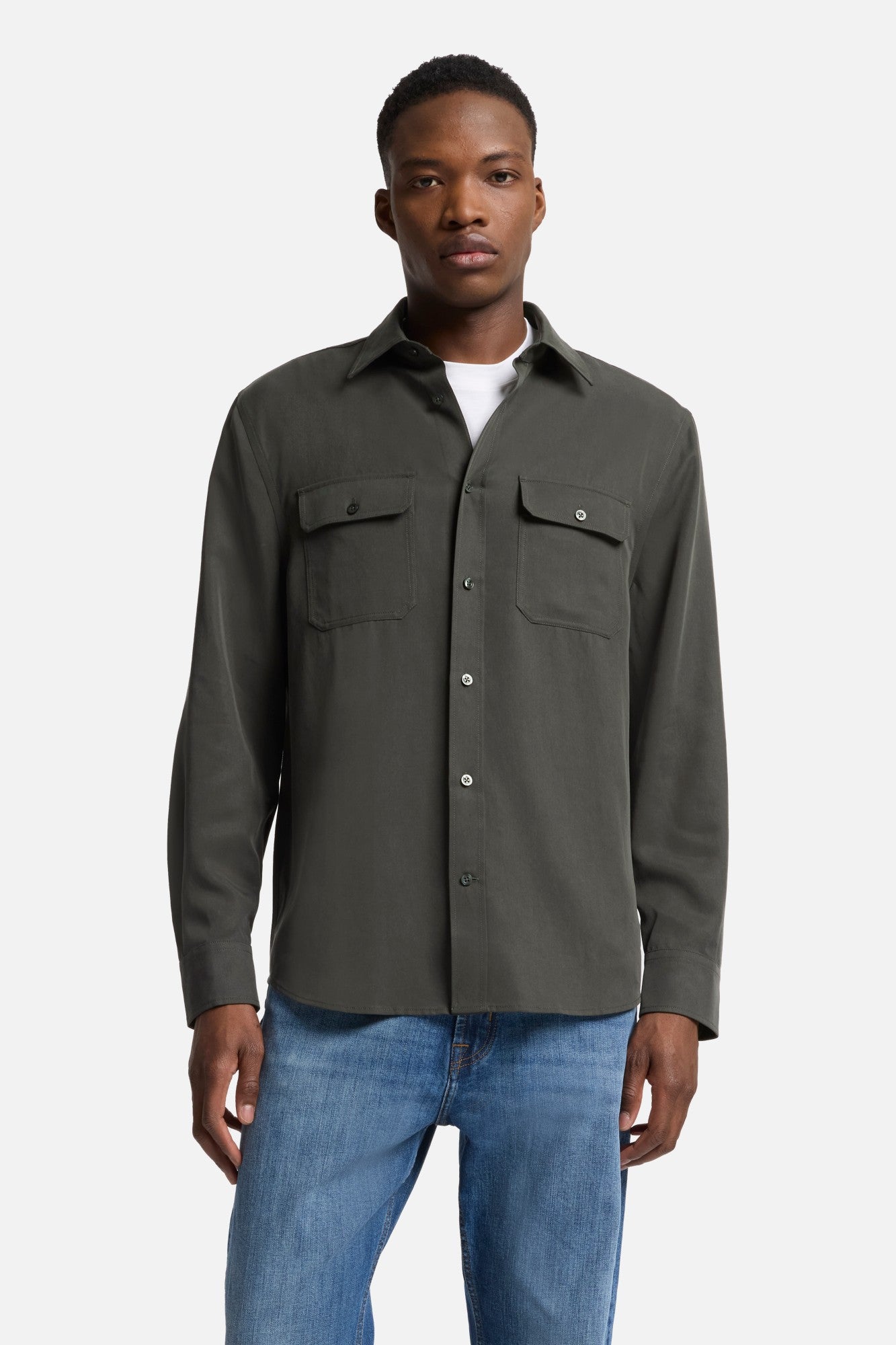 7-for-all-mankind-fluid-military-herrenhemd-forest-green image 3
