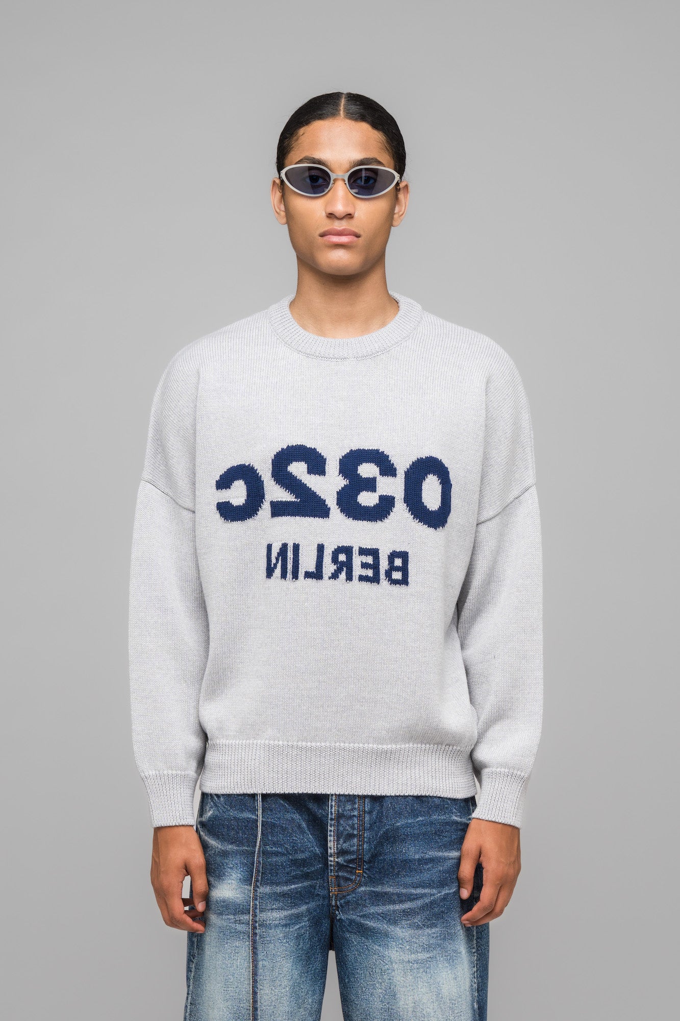032c-selfie-sweater-grey-melange-merino image 2