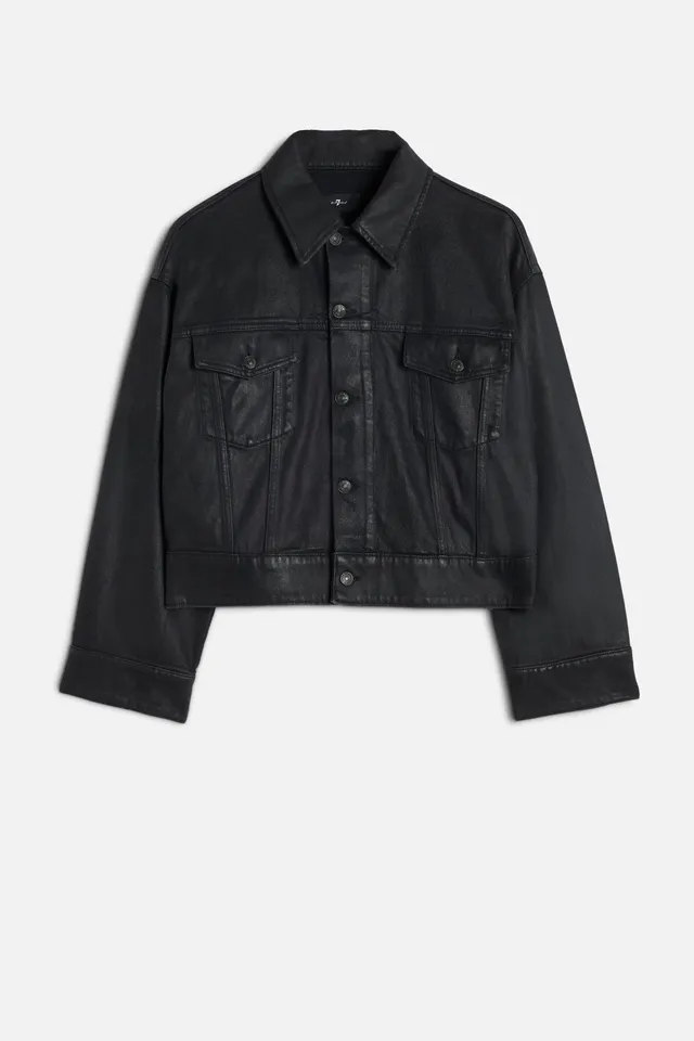 7-for-all-mankind-oli-cropped-trucker-jacket-coated-blackcat image 1