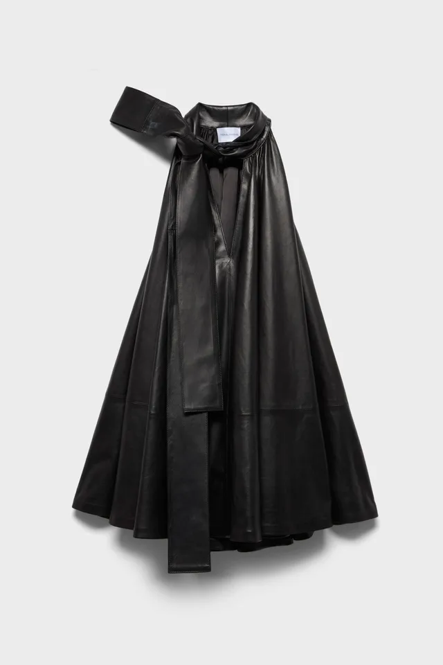 7-for-all-mankind-frill-dress-faux-leather-black-lederkleid image 1