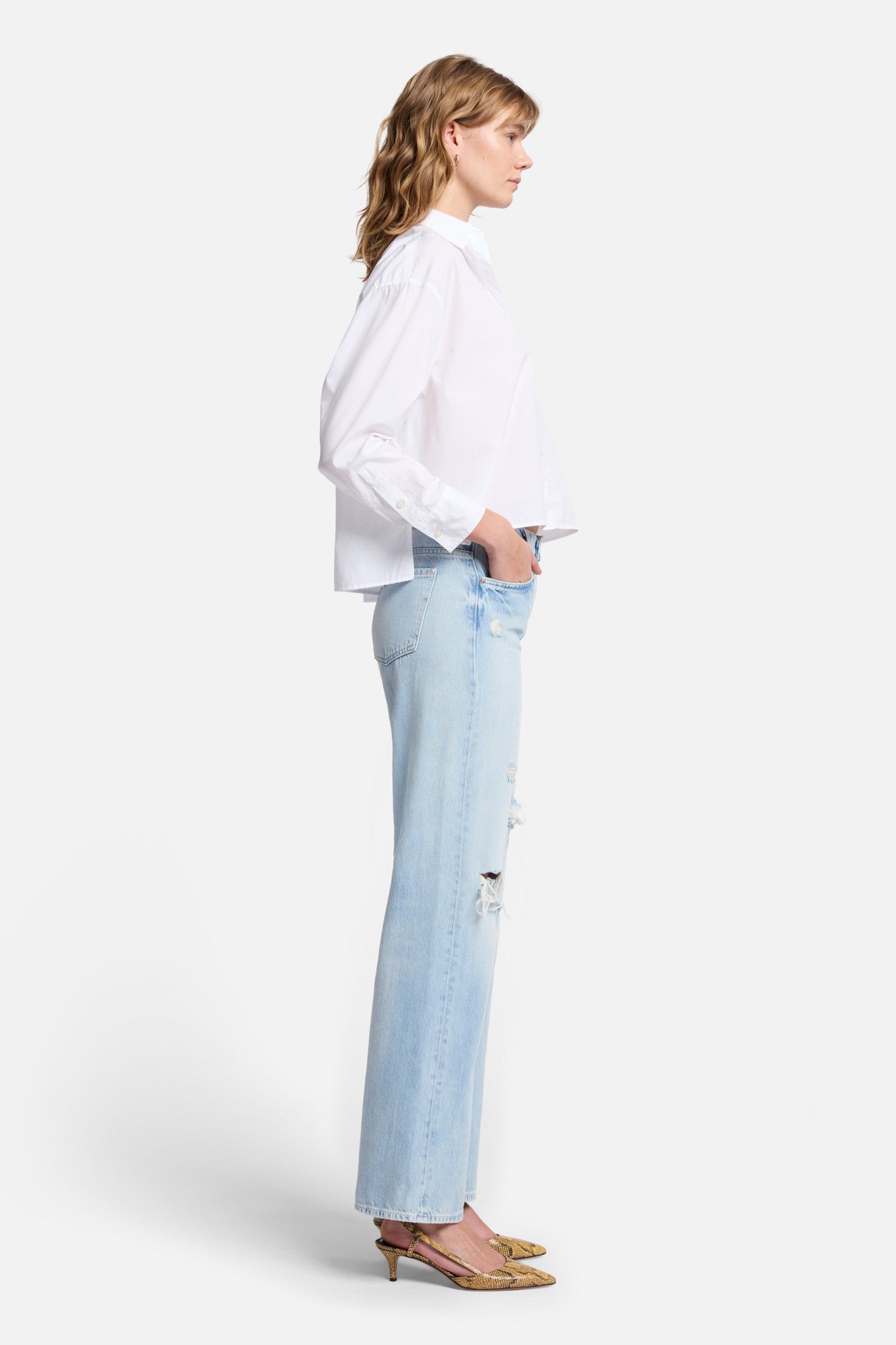 7-for-all-mankind-cropped-poplin-button-down-hemd-damen-wei image 5