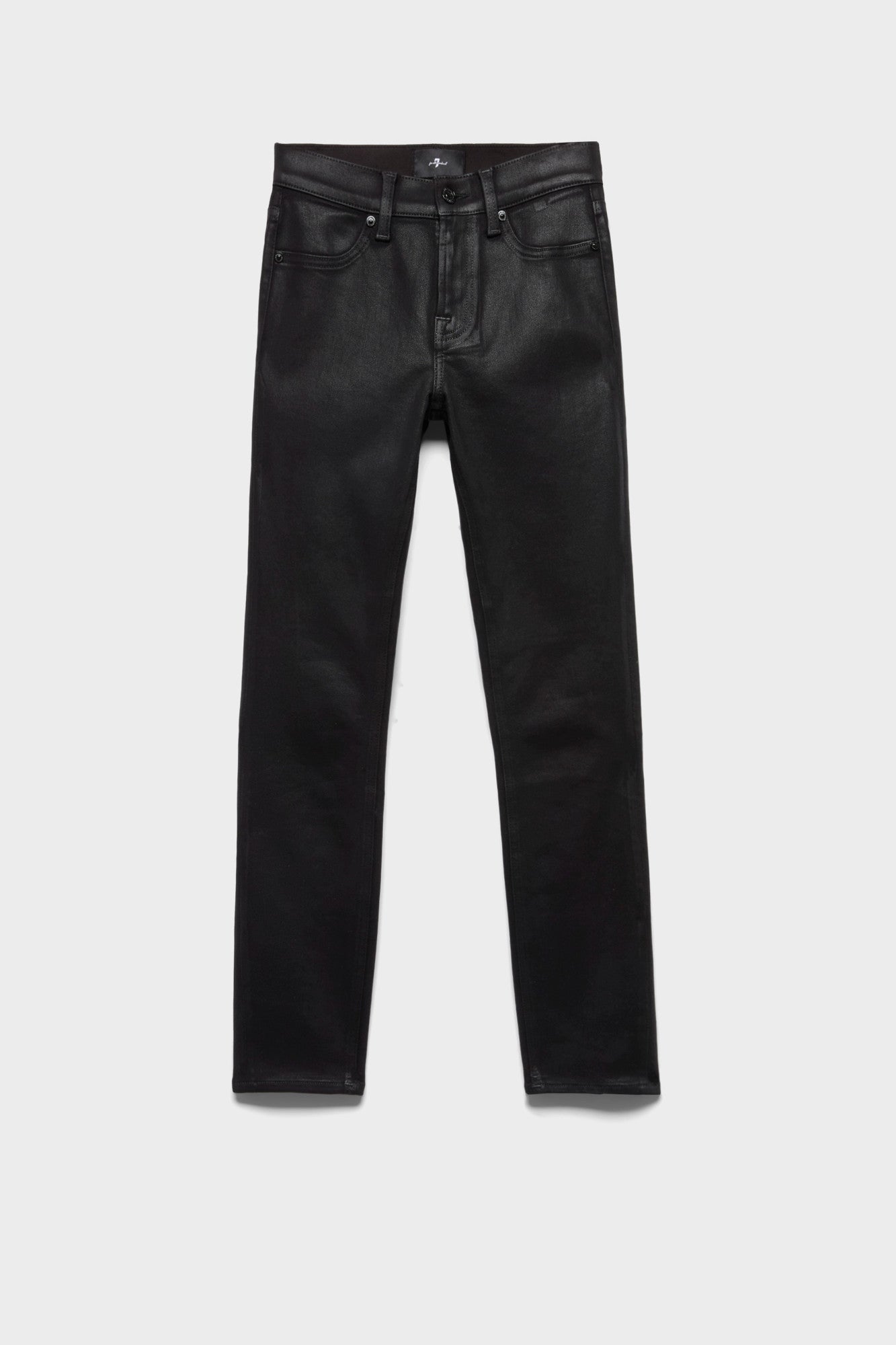 7-for-all-mankind-high-waist-ankle-skinny-jeans-coated-denim-black image 1