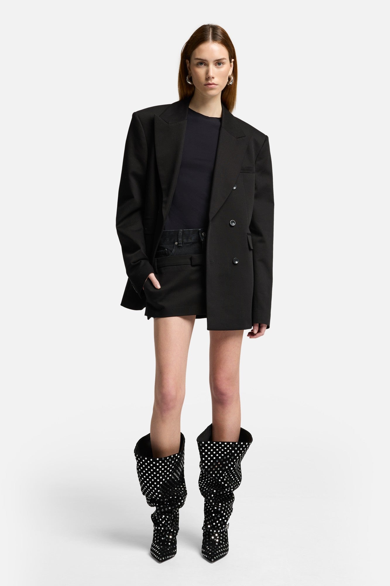 7-for-all-mankind-double-waist-skirt-black-damen-minirock image 2