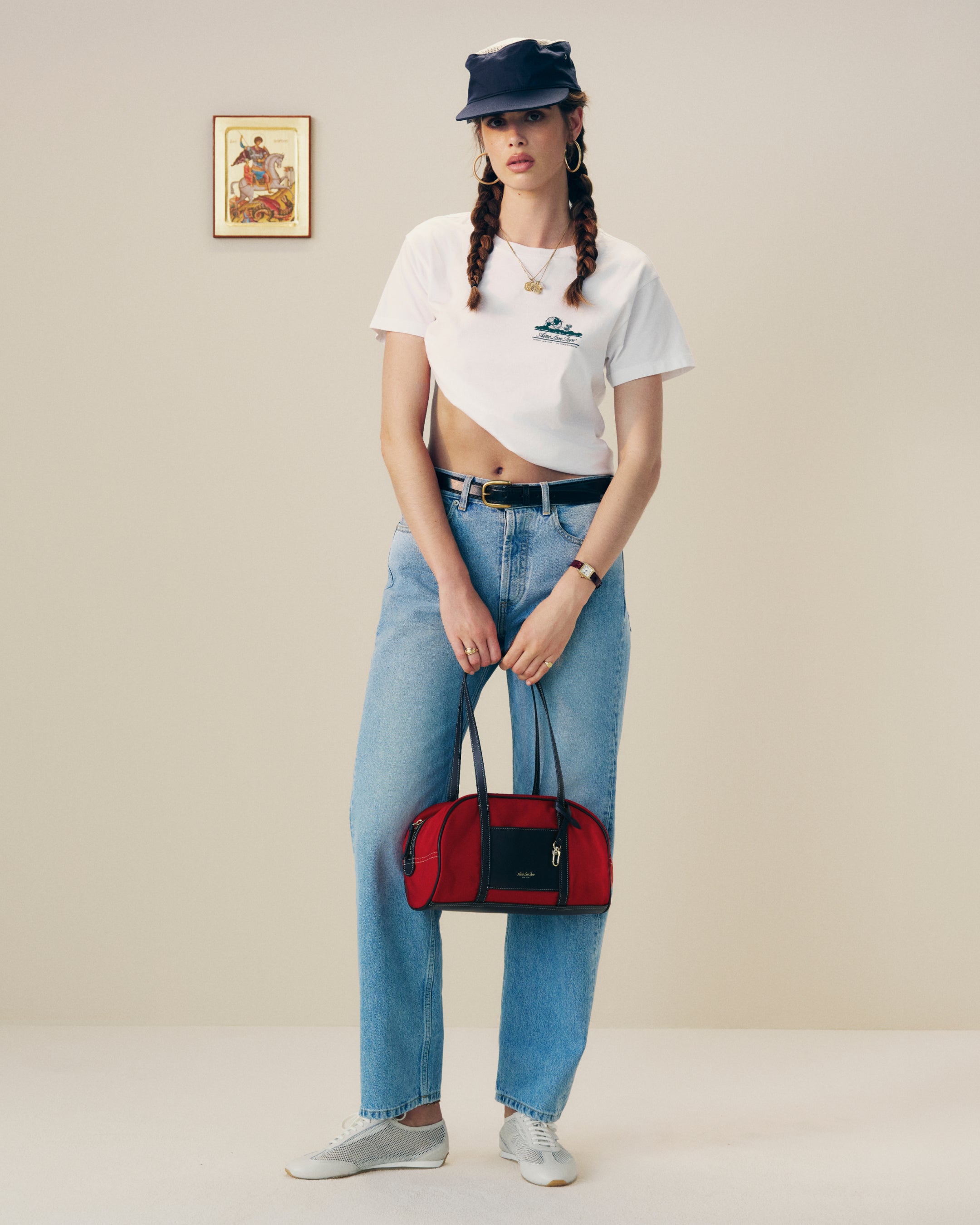 aim-leon-dore-mini-duffle-shoulder-bag-rot-navy-nylon-leder image 3