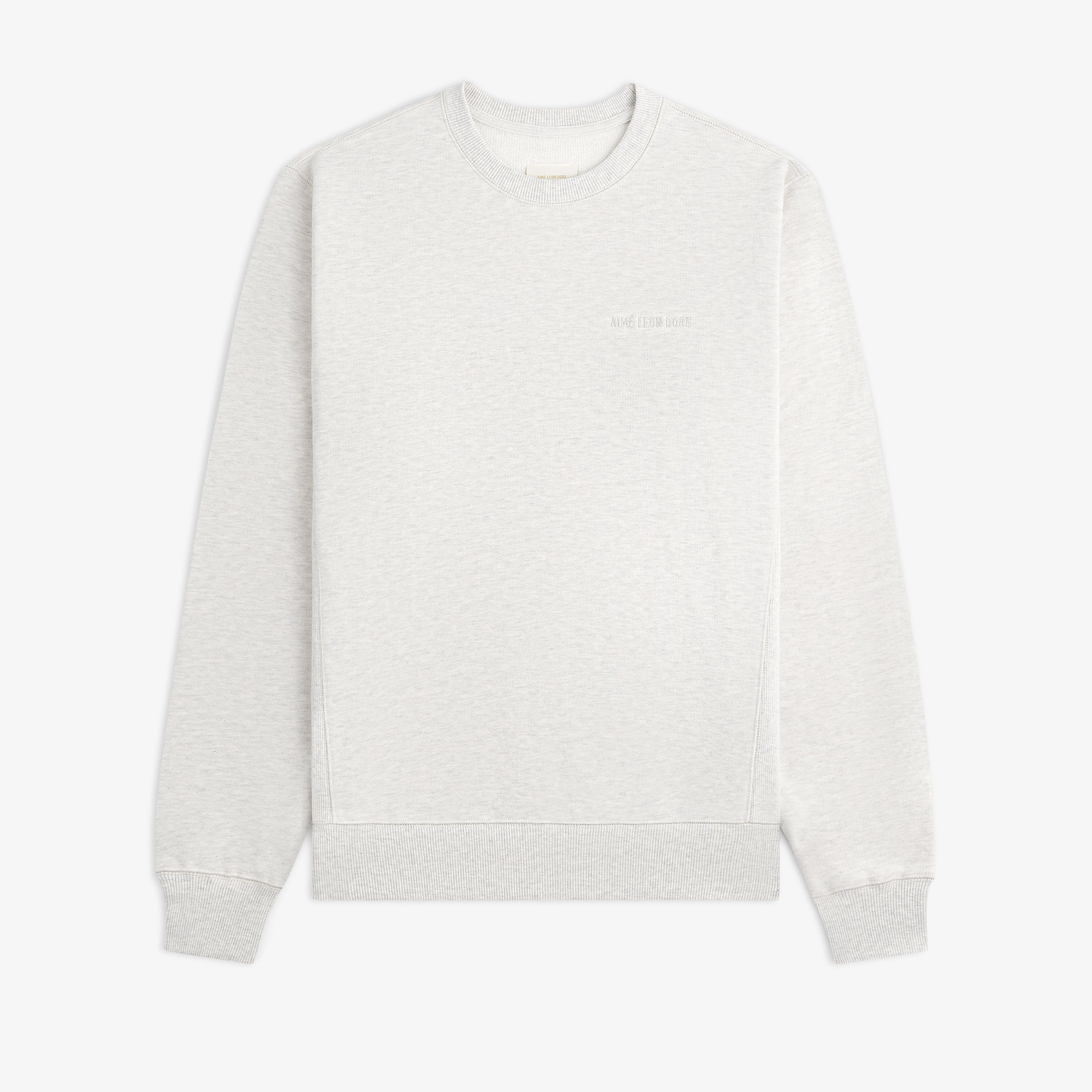 aim-leon-dore-tonal-logo-crewneck-sweatshirt-oatmeal image 1