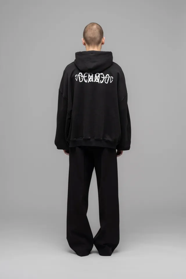 032c-hoodie-with-print-sos-oversized-faded-black-unisex image 1