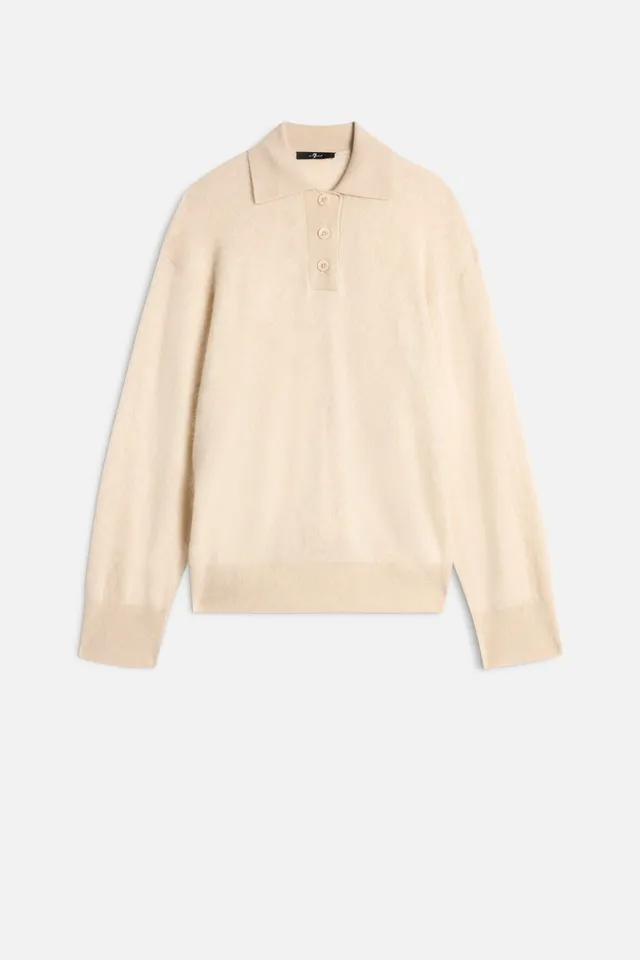 7-for-all-mankind-cashmere-blend-fuzzy-polo-sweater-ice-white image 1
